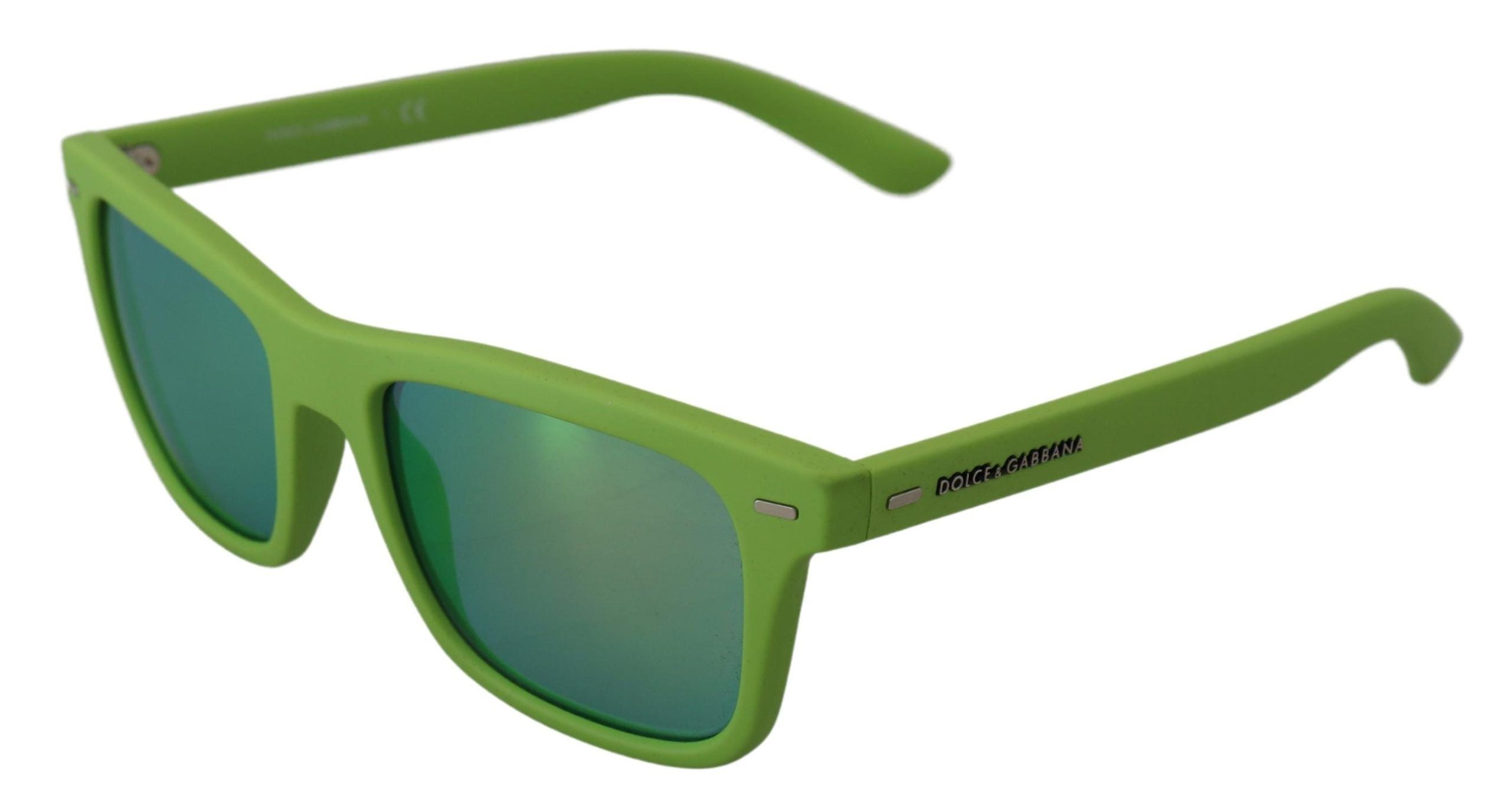 Dolce & Gabbana Green Rubber Full Rim Frame Shades DG6095 Acid Sunglasses Dolce & Gabbana