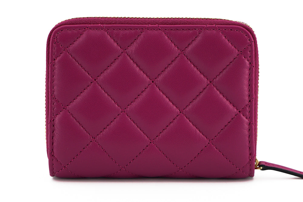Versace Elegant Purple Quilted Leather Wallet Versace