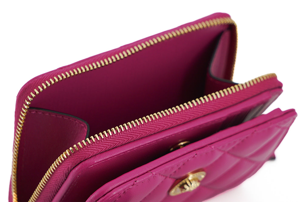 Versace Elegant Purple Quilted Leather Wallet Versace