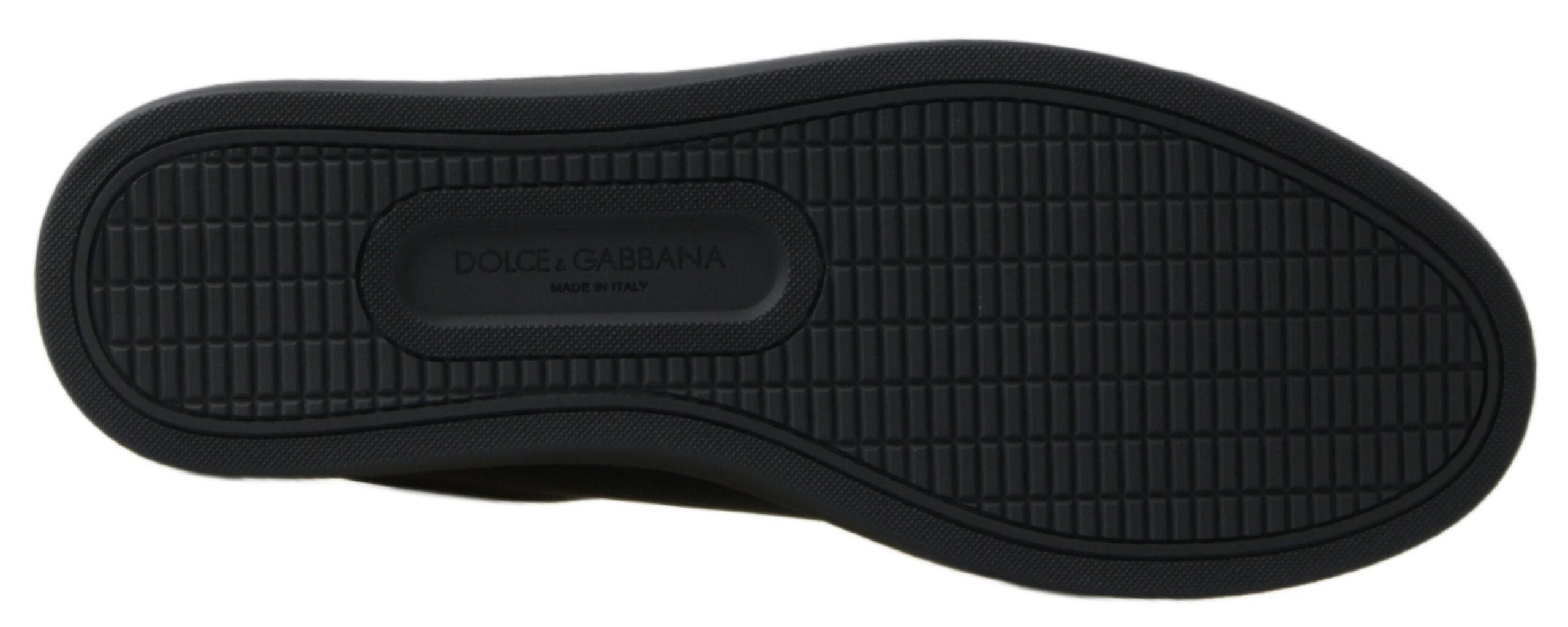 Dolce & Gabbana Black Gold Leather Classic Sneakers Shoes Dolce & Gabbana