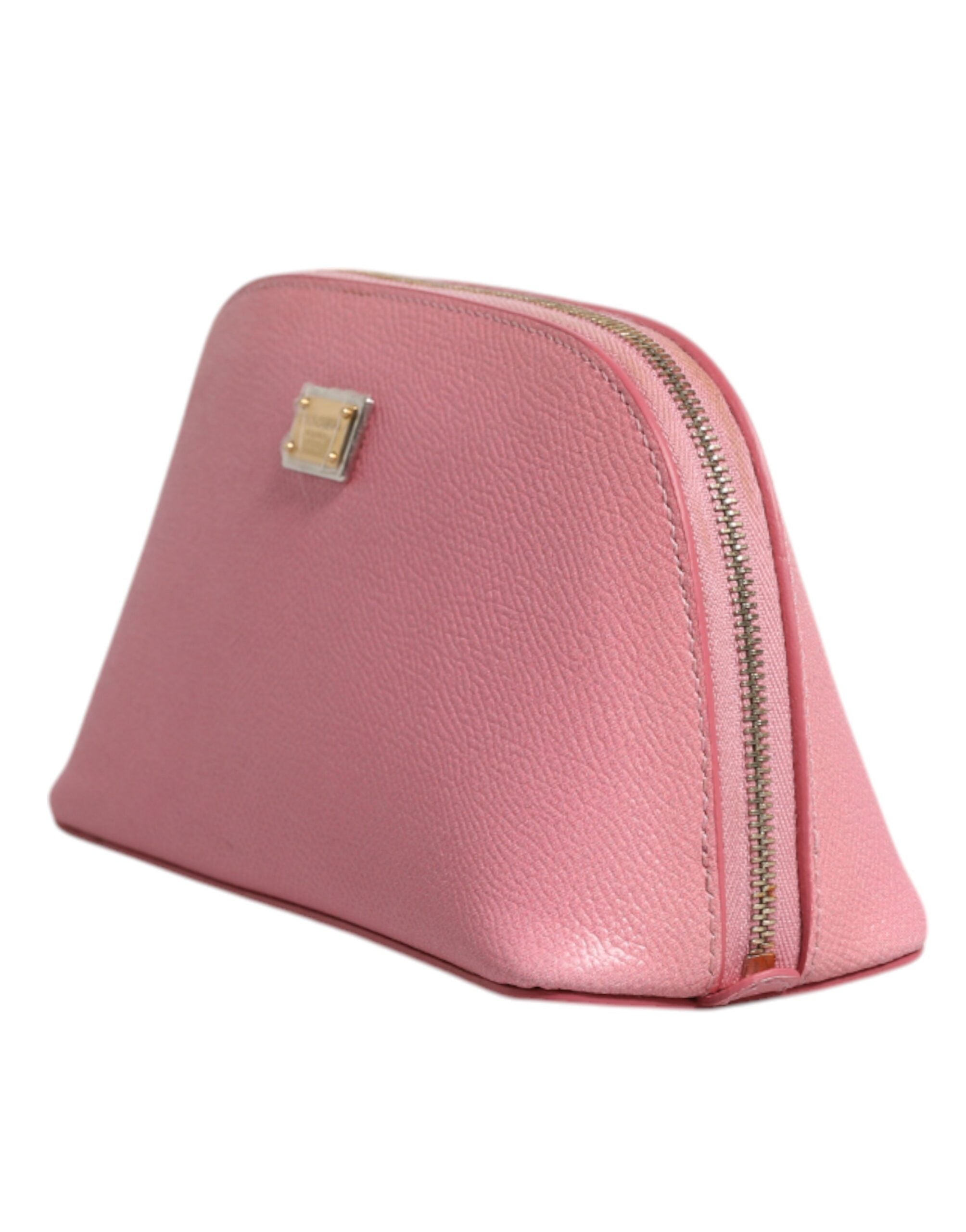 Dolce & Gabbana Pink Leather DG Logo Zip Around Hand Purse Pouch Wallet Dolce & Gabbana