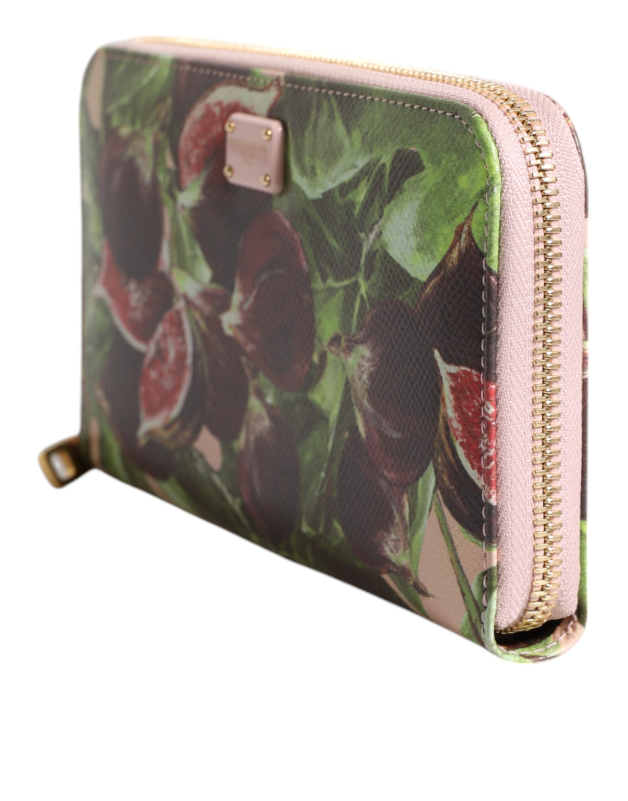 Dolce & Gabbana Multicolor Fig Fruit Dauphine Leather Zip Around Continental Wallet Dolce & Gabbana