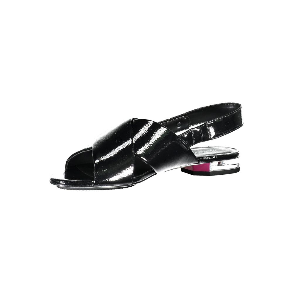 Calvin Klein Black Leather Women Sandal Calvin Klein