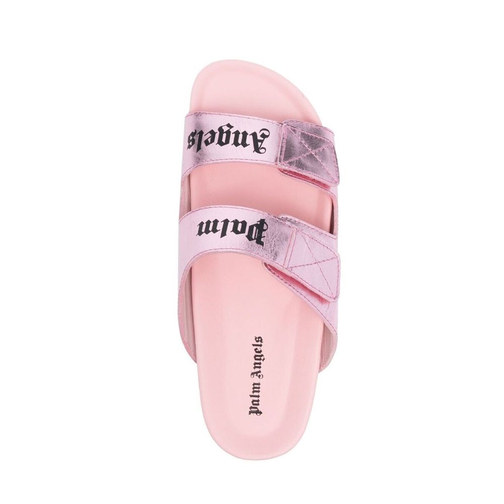 Palm Angels Leather Logo Sandals Palm Angels