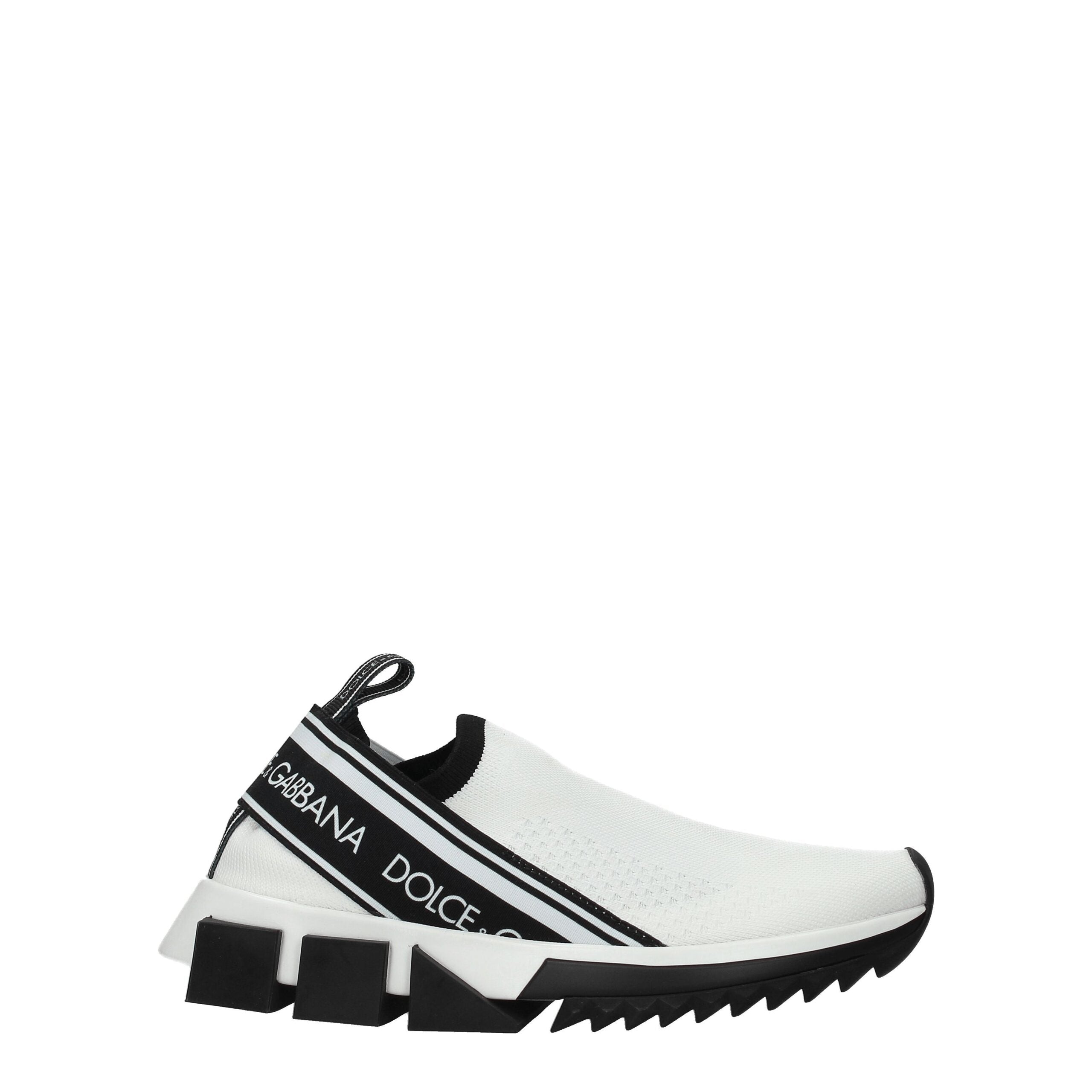 Dolce & Gabbana White Fabric Chunky Sneakers Dolce & Gabbana