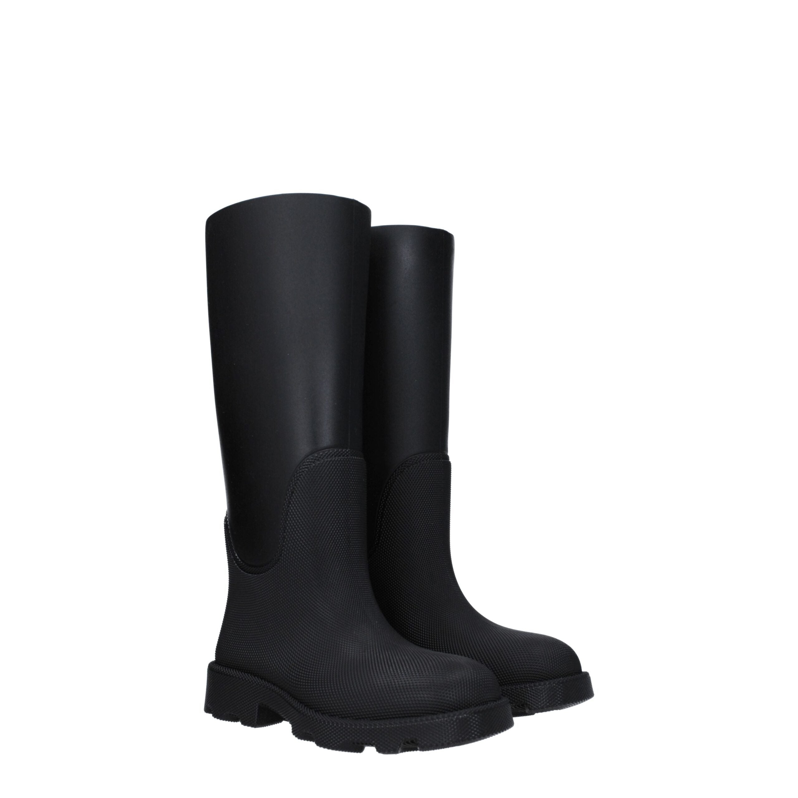 Burberry Black Cotton Rain Boots Burberry