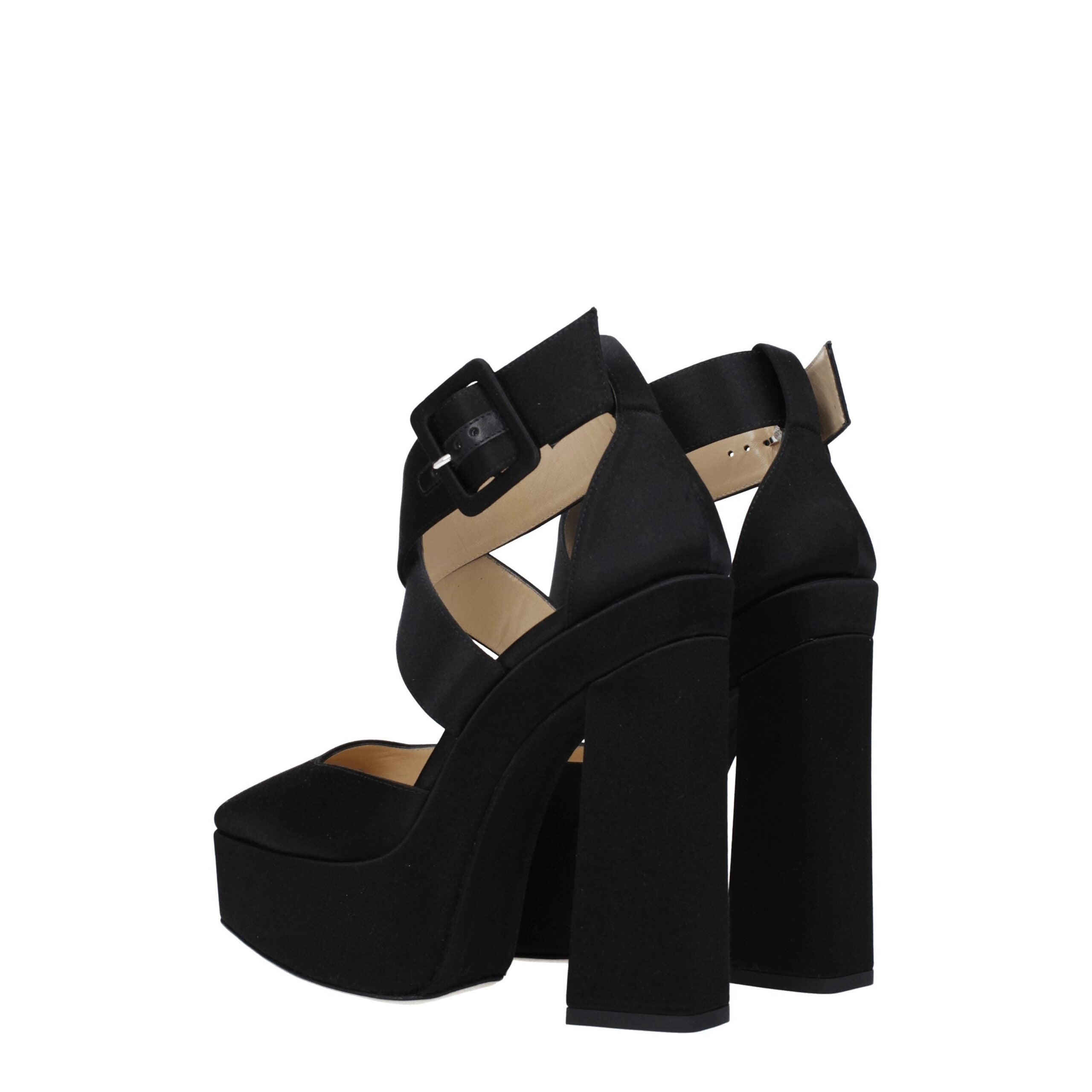 Jimmy Choo Black Satin Platform Sandals Jimmy Choo
