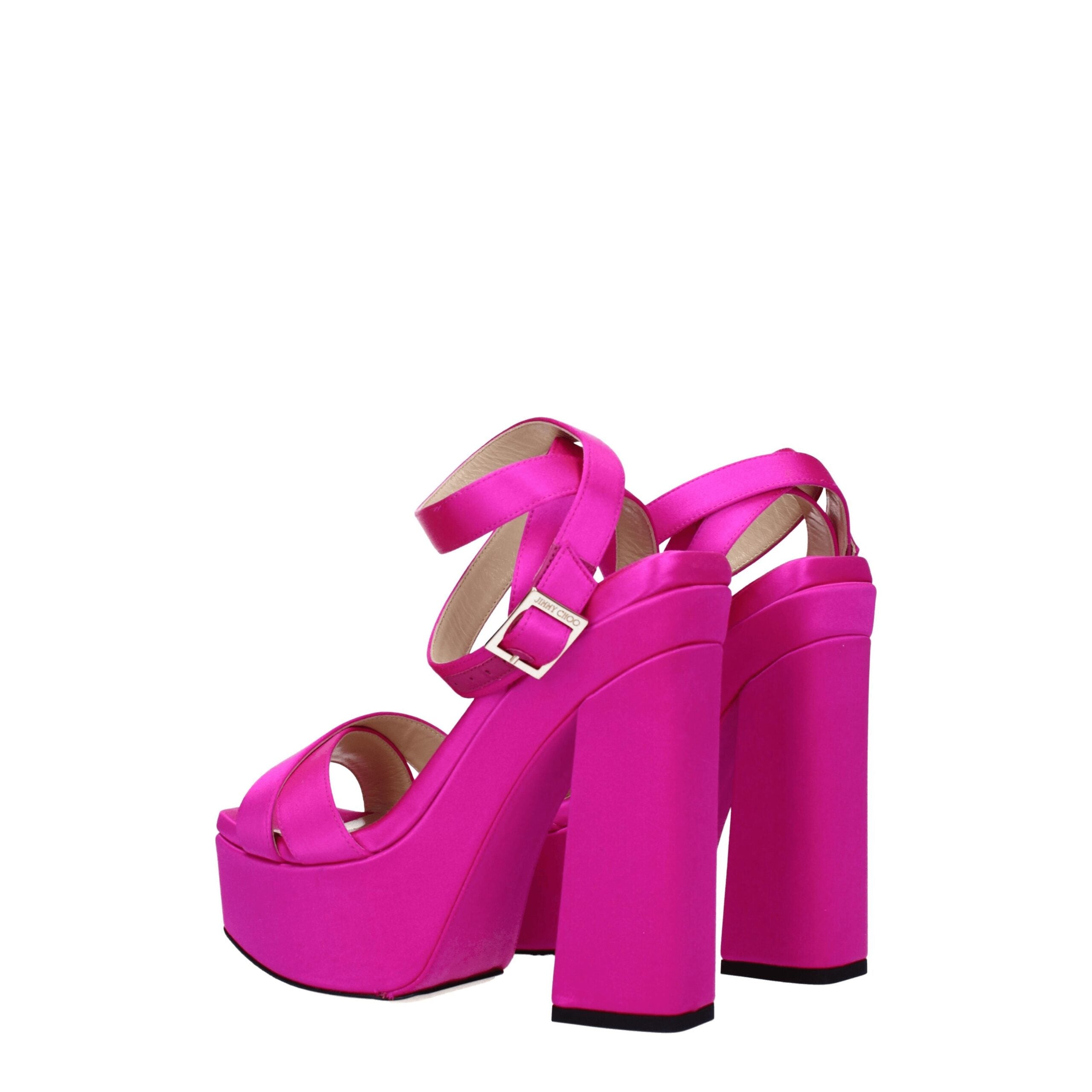 Jimmy Choo Pink Satin Platform Sandals Jimmy Choo
