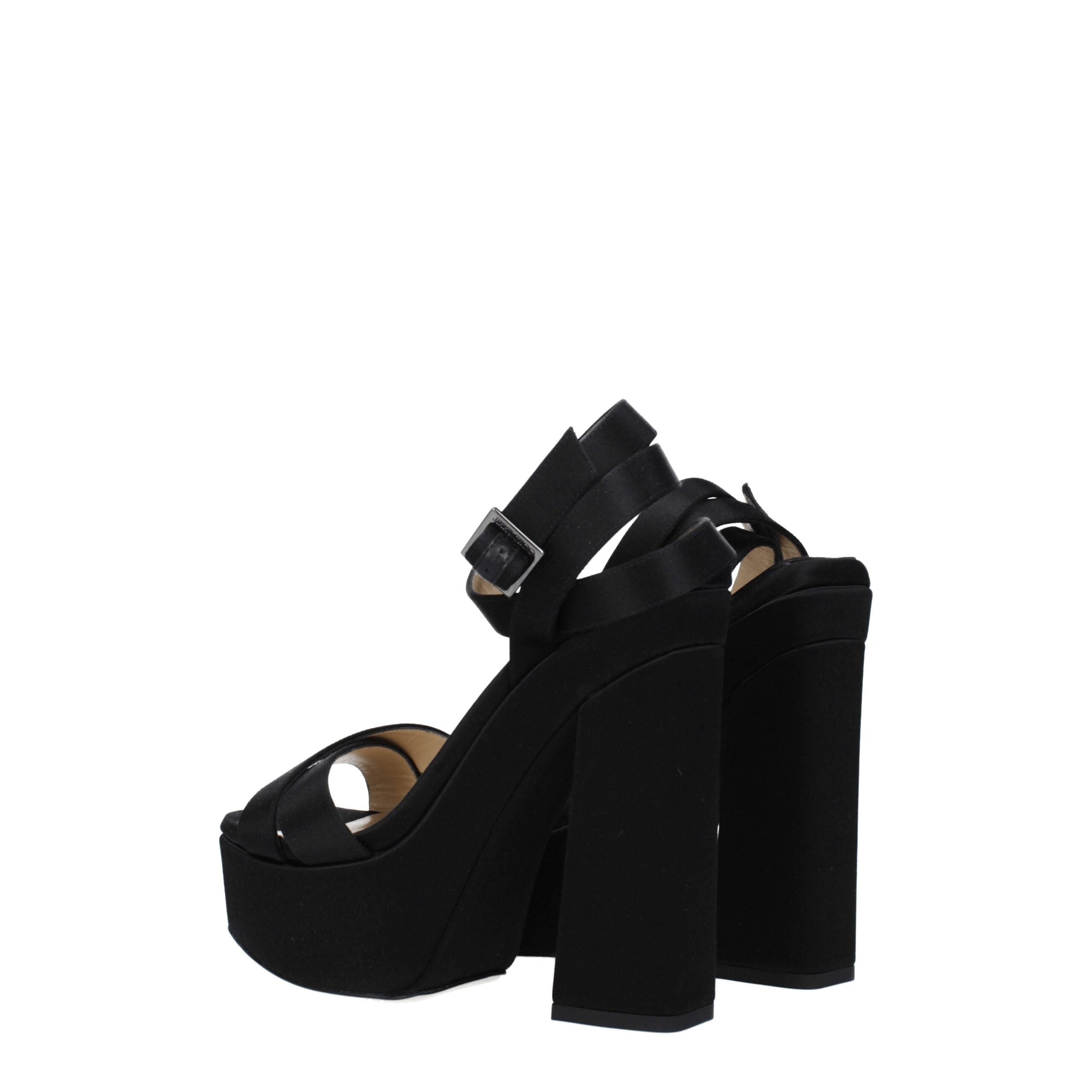 Jimmy Choo Black Satin Platform Sandals Jimmy Choo