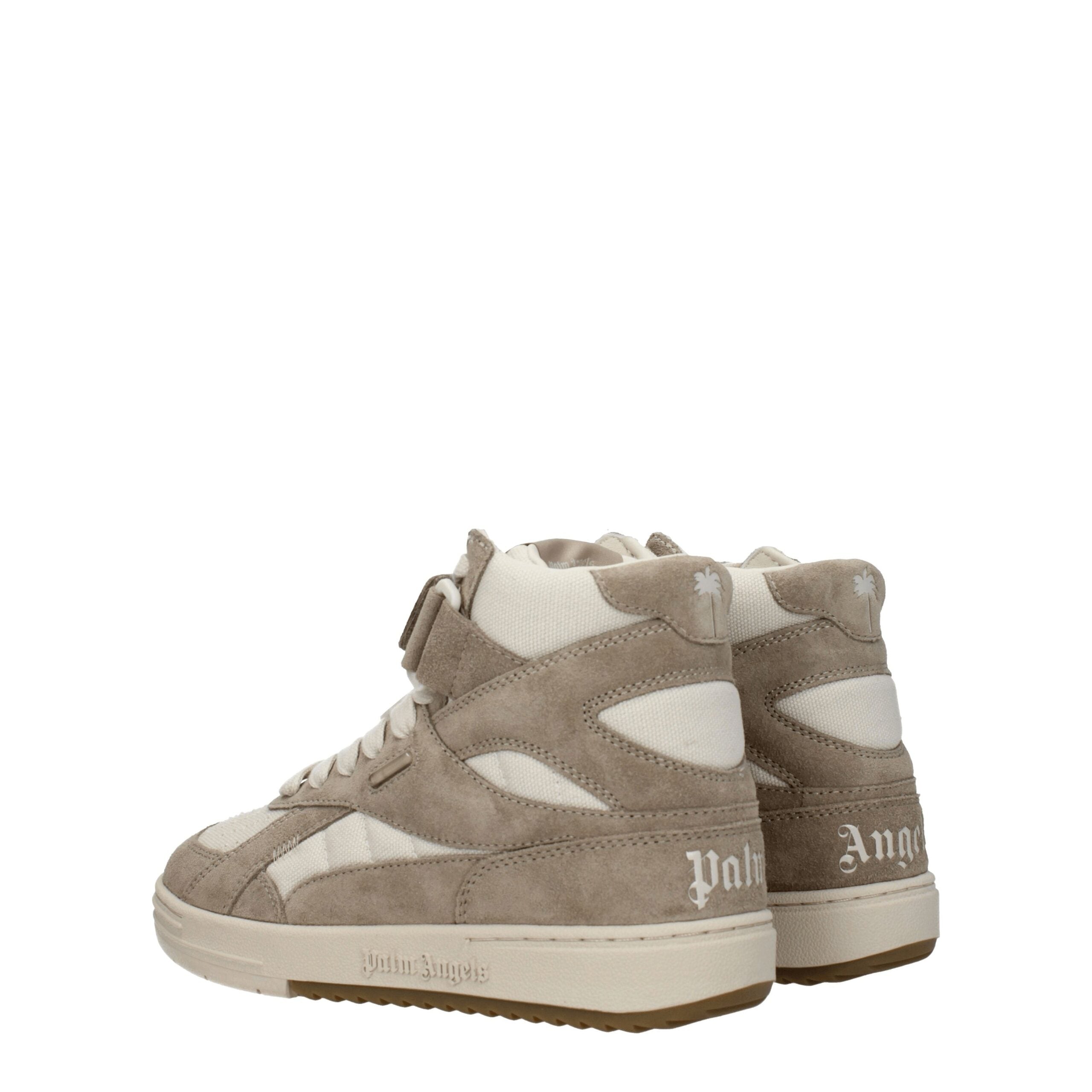 Palm Angels Beige Leather High Top Sneakers Palm Angels