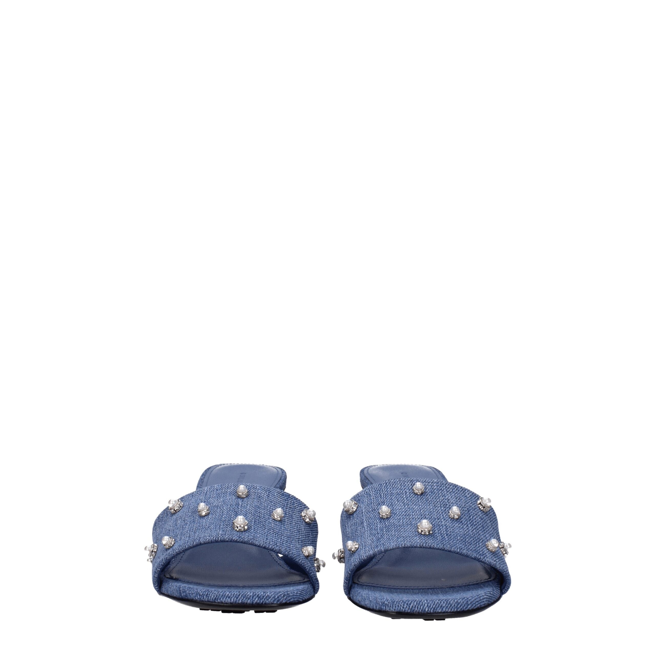 Givenchy Blue Fabric Flat Sandals Givenchy