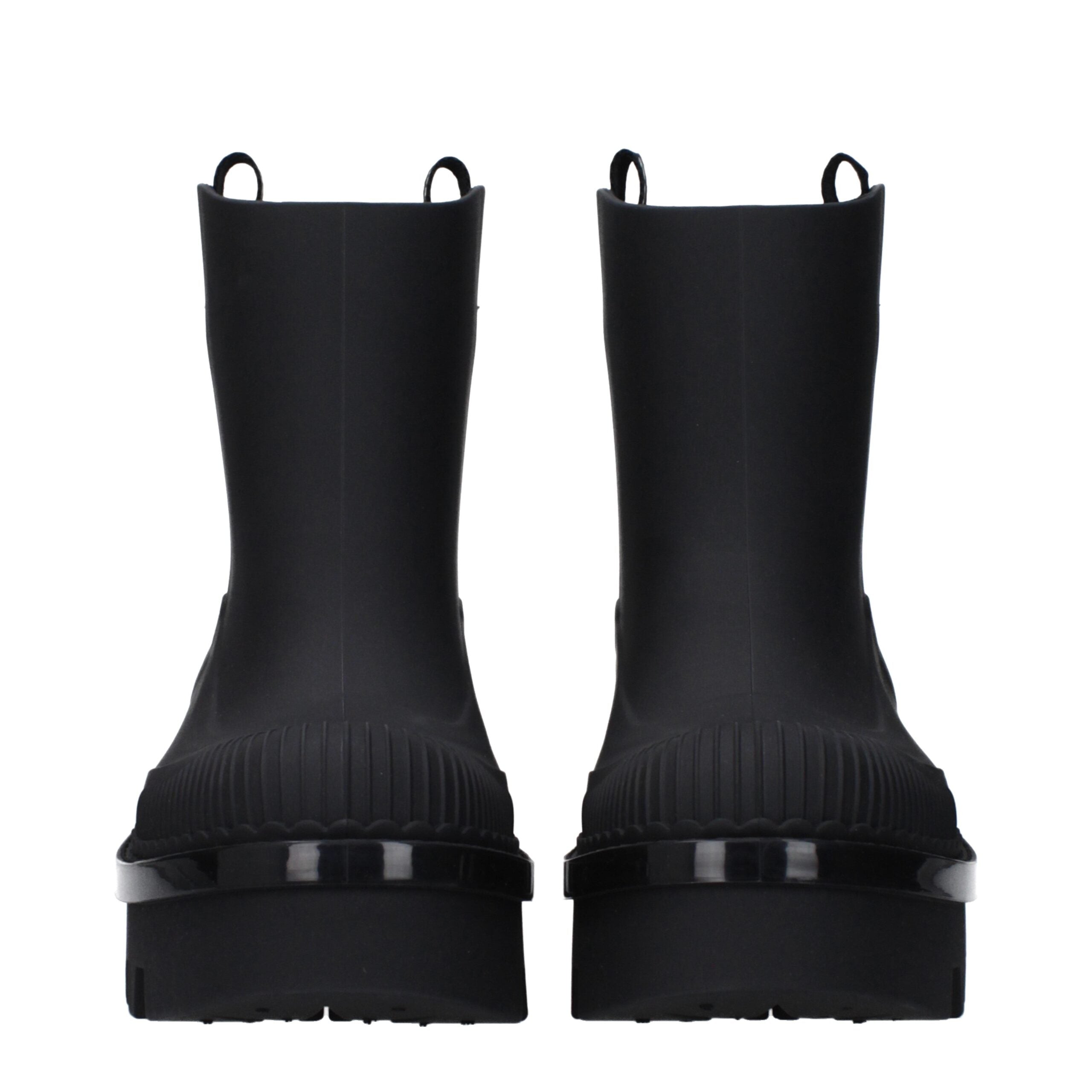 Chloé Black Cotton Ankle Boots Chloé