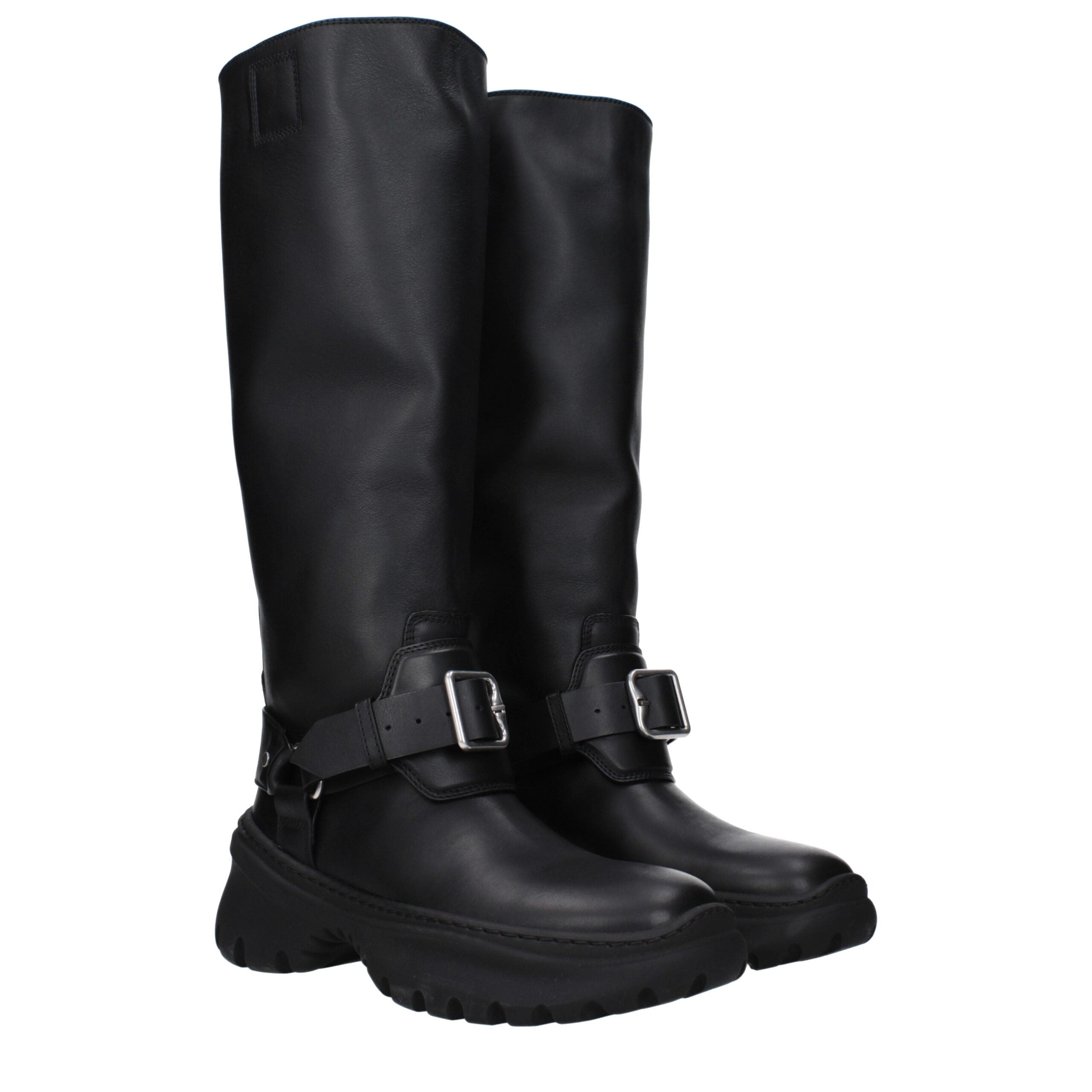 Burberry Black Leather Boots Burberry