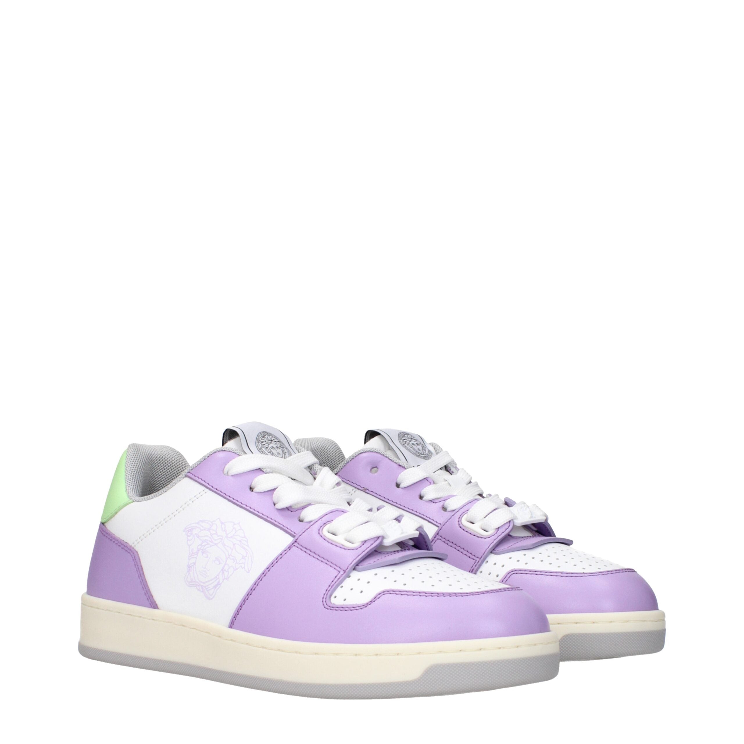 Versace White Leather Low Top Sneakers Versace
