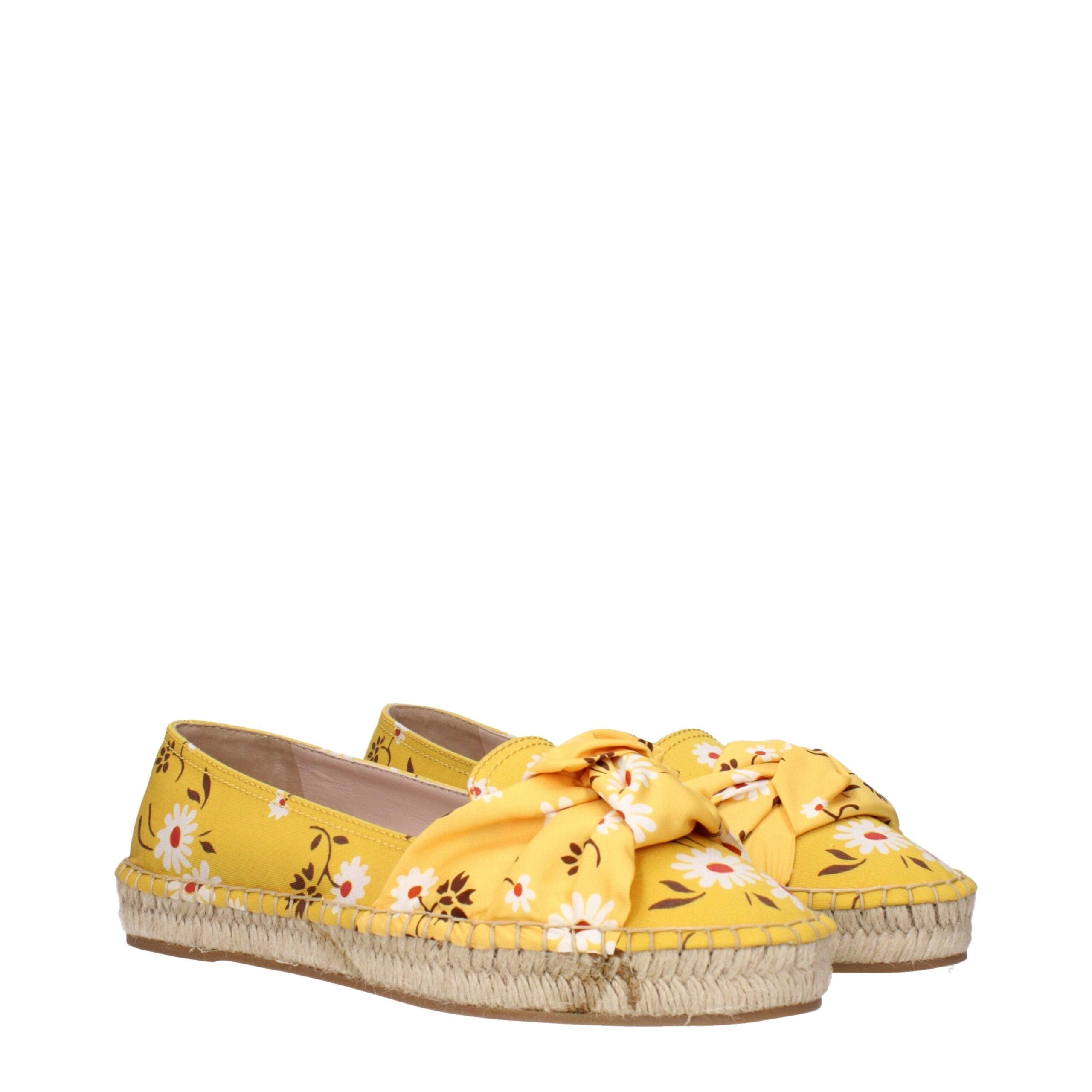 Miu Miu Yellow Fabric Espadrilles Miu Miu