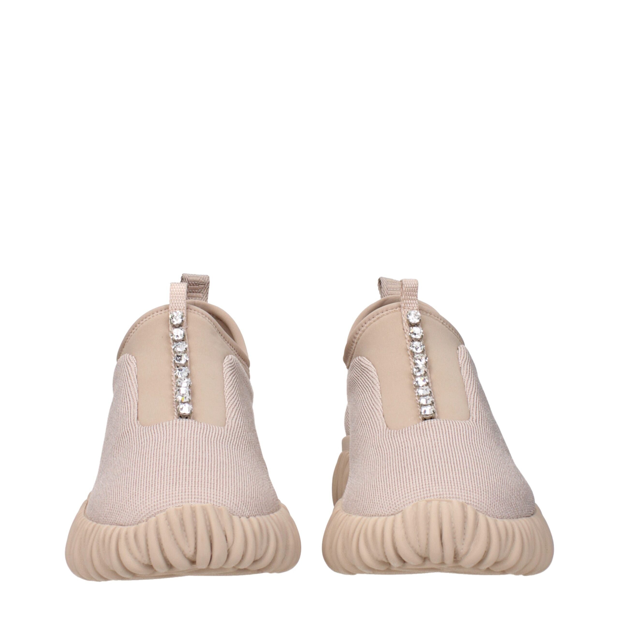 Miu Miu Beige Fabric Sneakers Miu Miu
