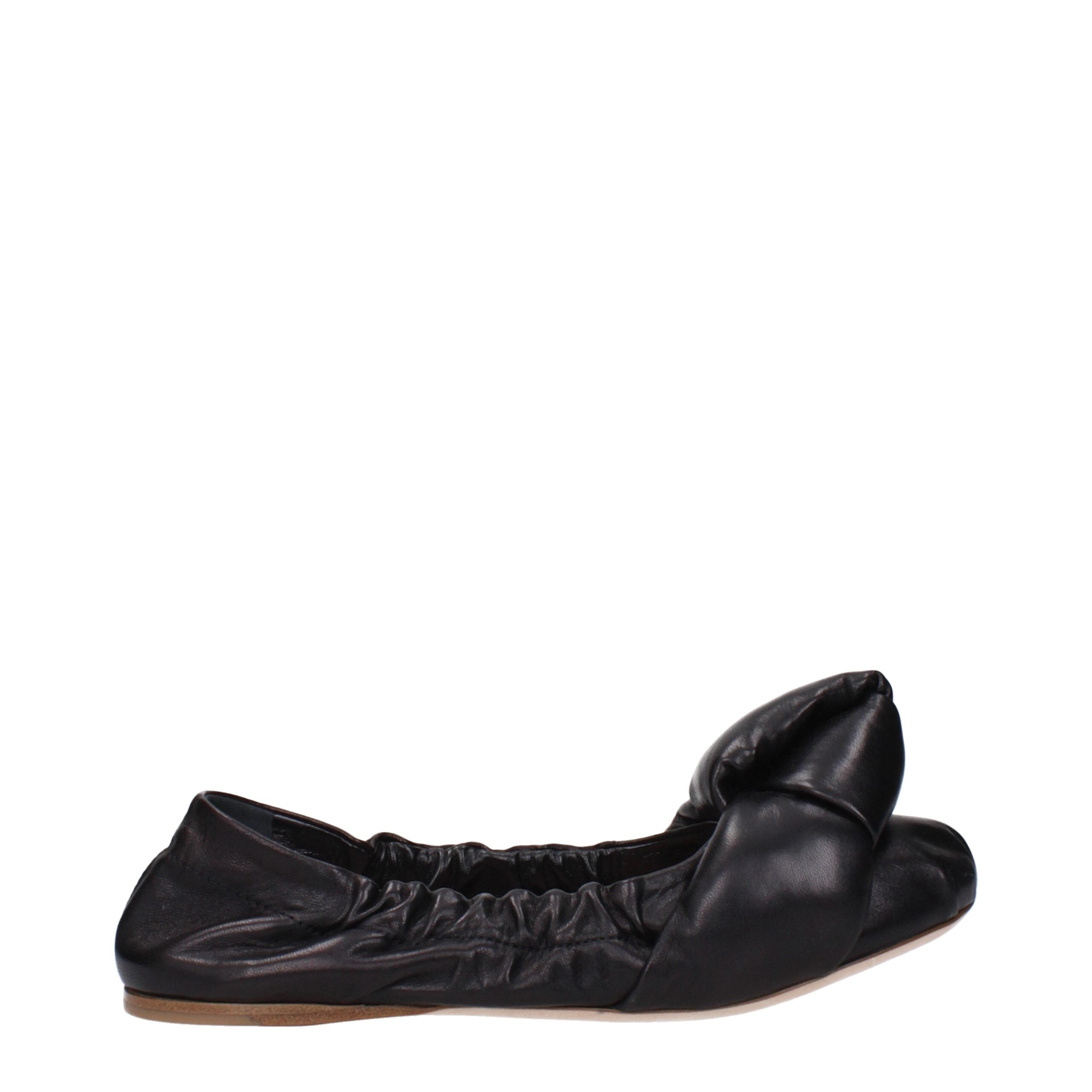 Miu Miu Black Leather Ballet Flats Miu Miu