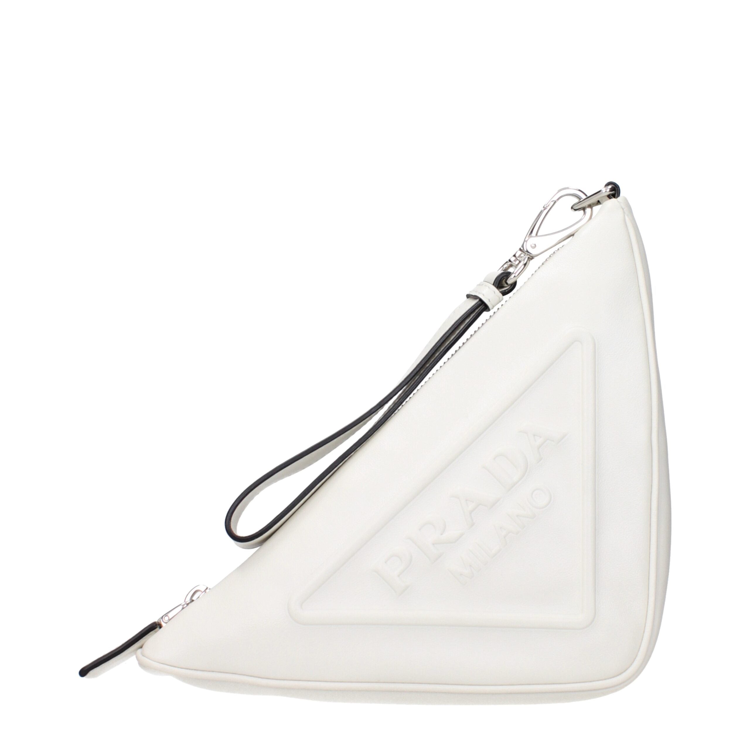 Prada White Leather Clutch Bag Prada