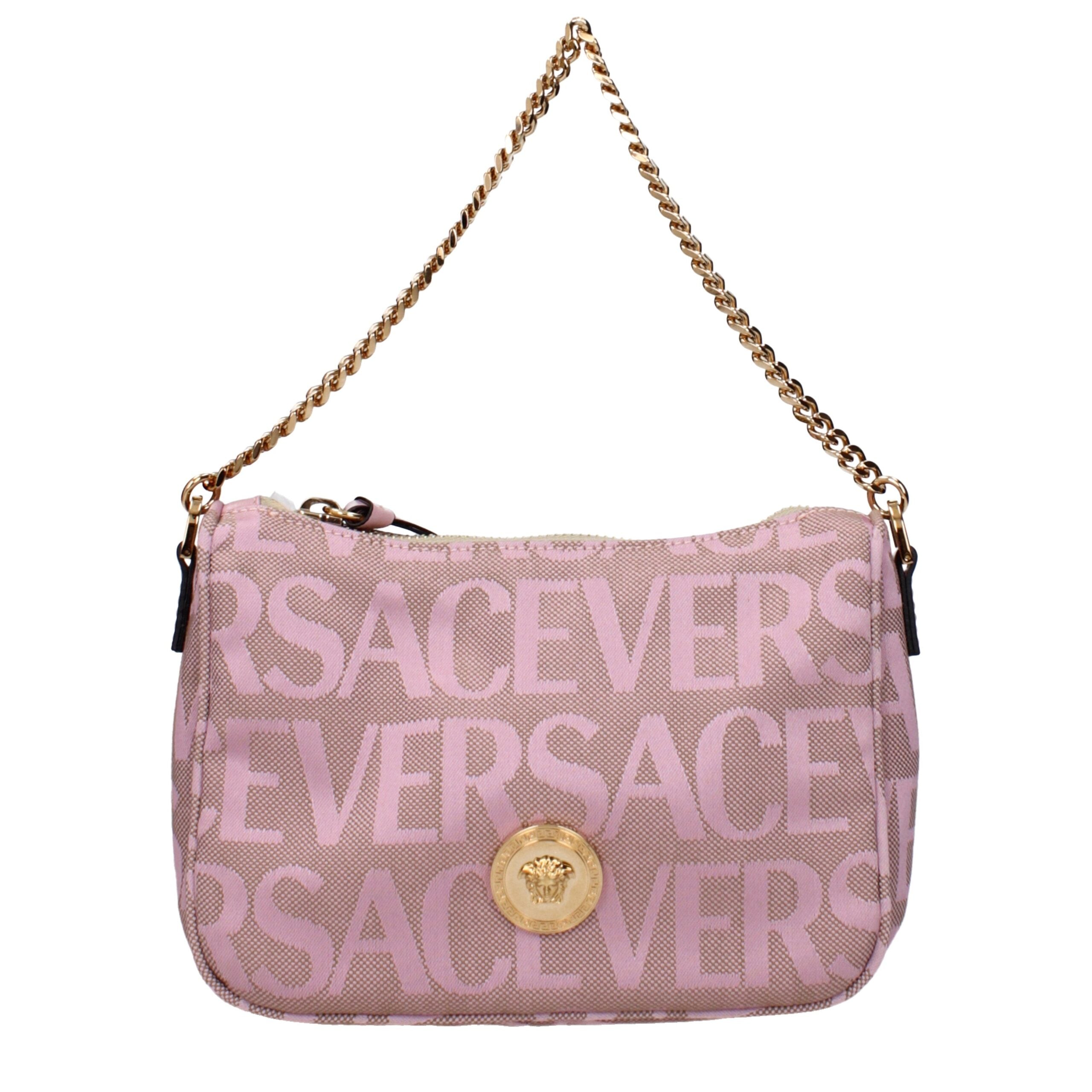 Versace Pink Fabric Handbag Versace