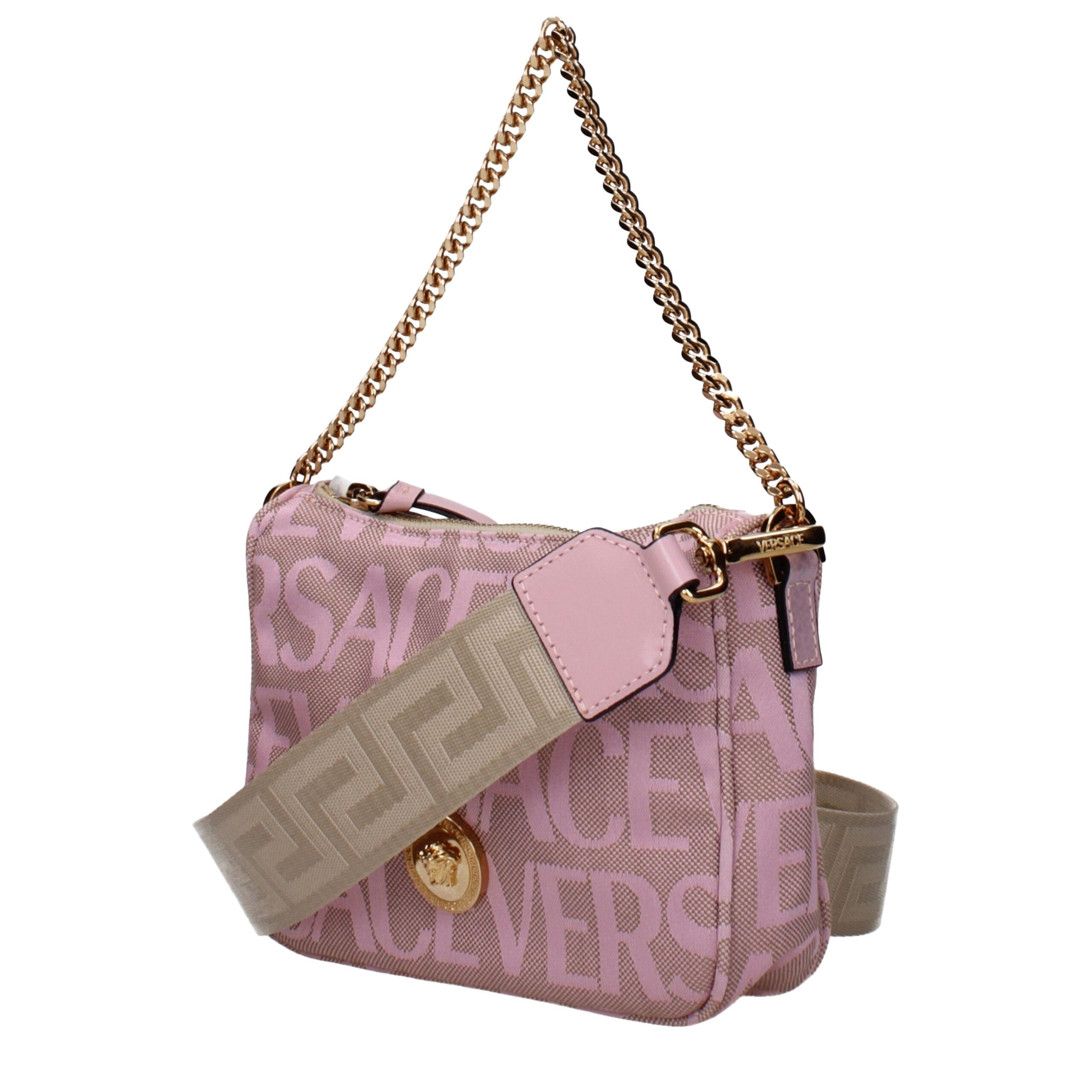 Versace Pink Fabric Handbag Versace