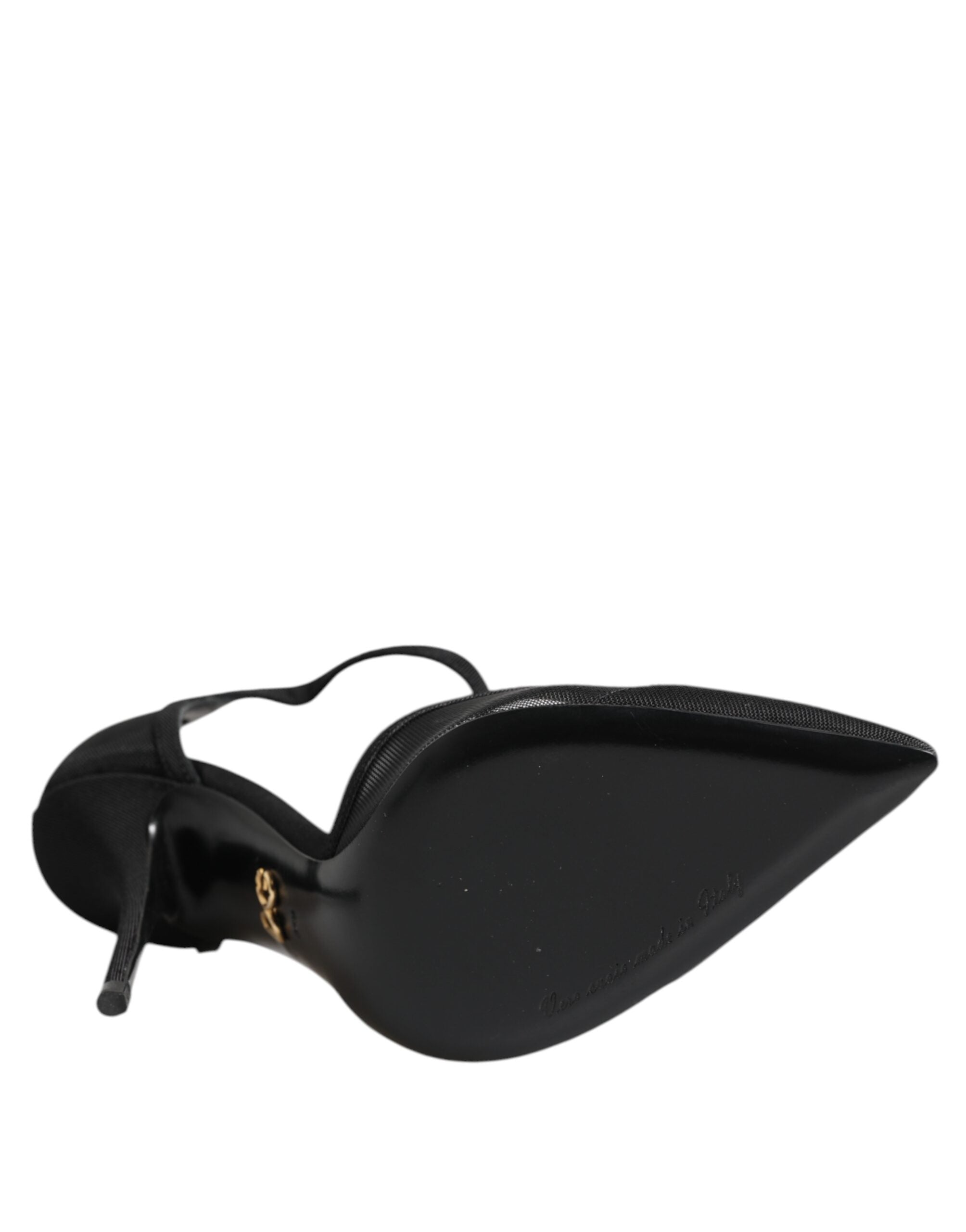 Dolce & Gabbana Black Mesh T-strap Stiletto High Heels Shoes Dolce & Gabbana