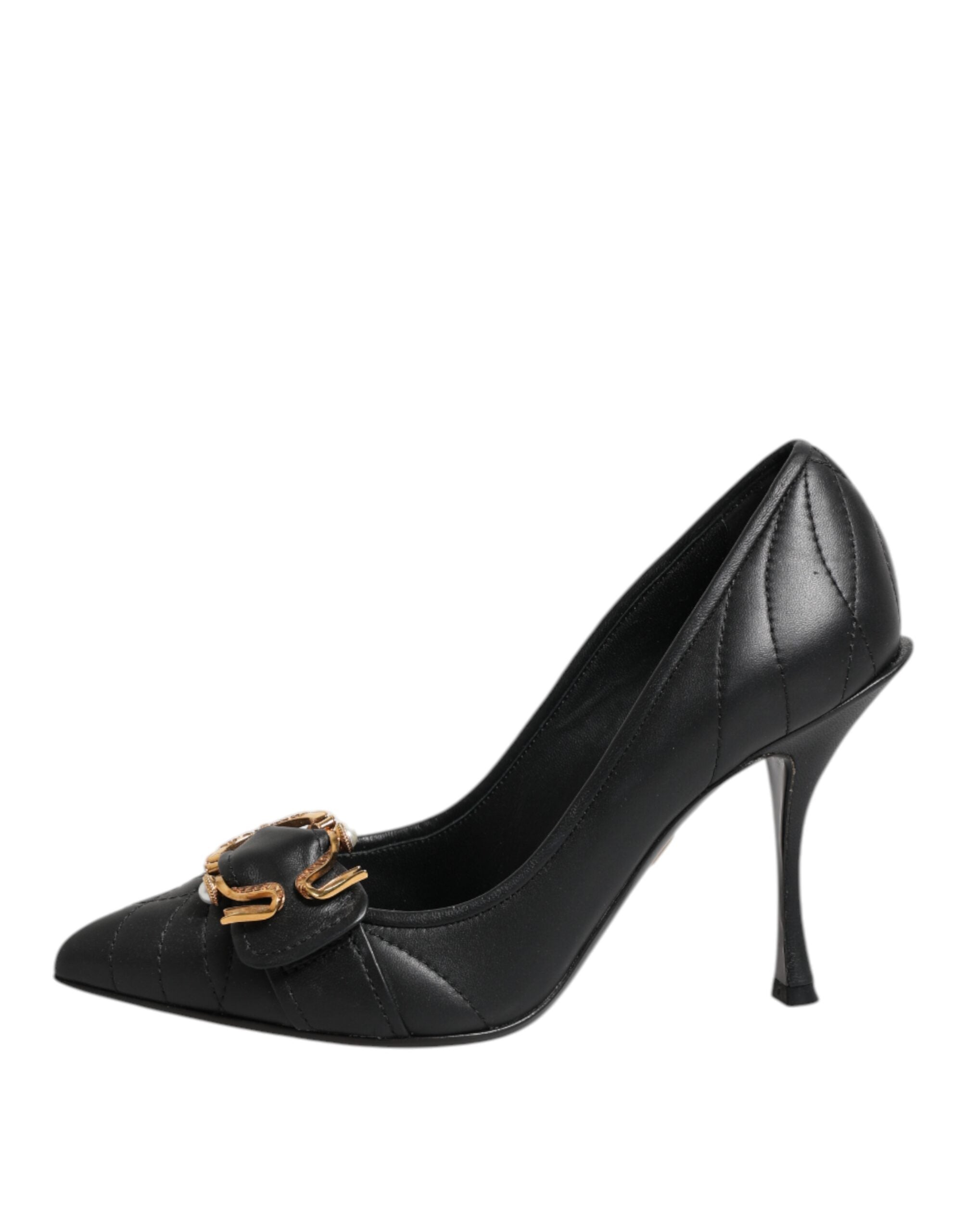 Dolce & Gabbana Black Devotion Leather Heels Pumps Shoes Dolce & Gabbana