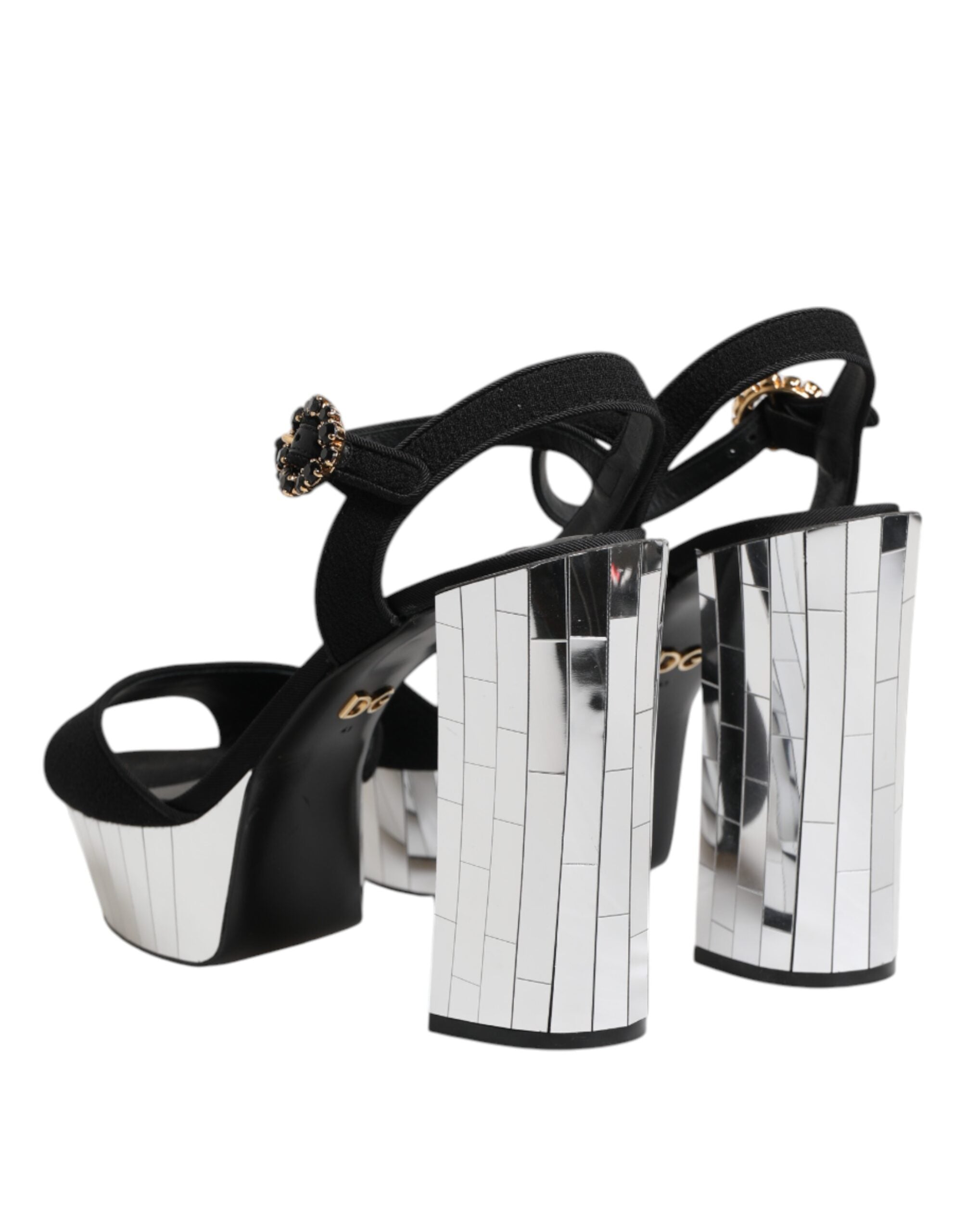 Dolce & Gabbana Black Crystal Ankle Strap Keira Sandal Shoes Dolce & Gabbana