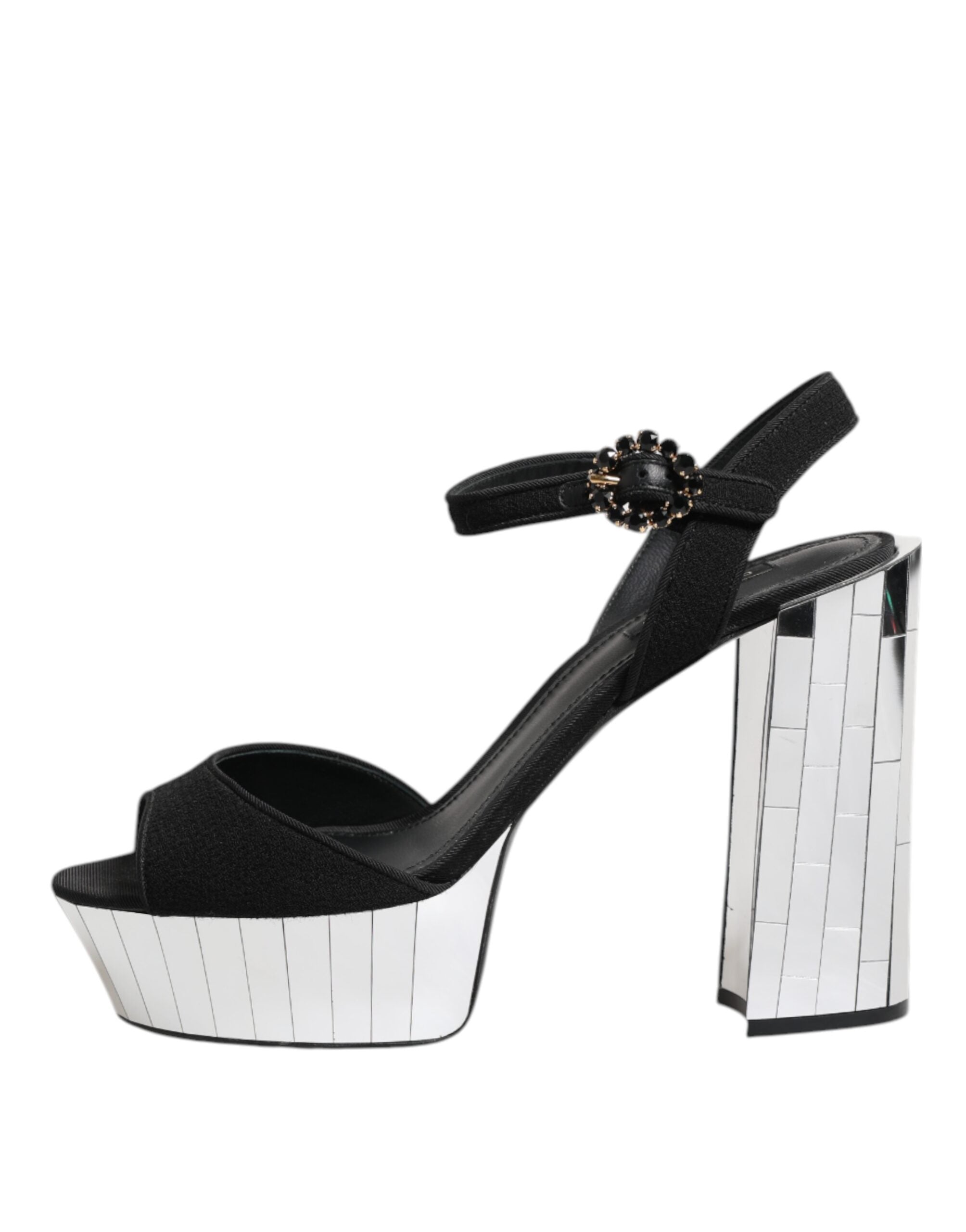 Dolce & Gabbana Black Crystal Ankle Strap Keira Sandal Shoes Dolce & Gabbana
