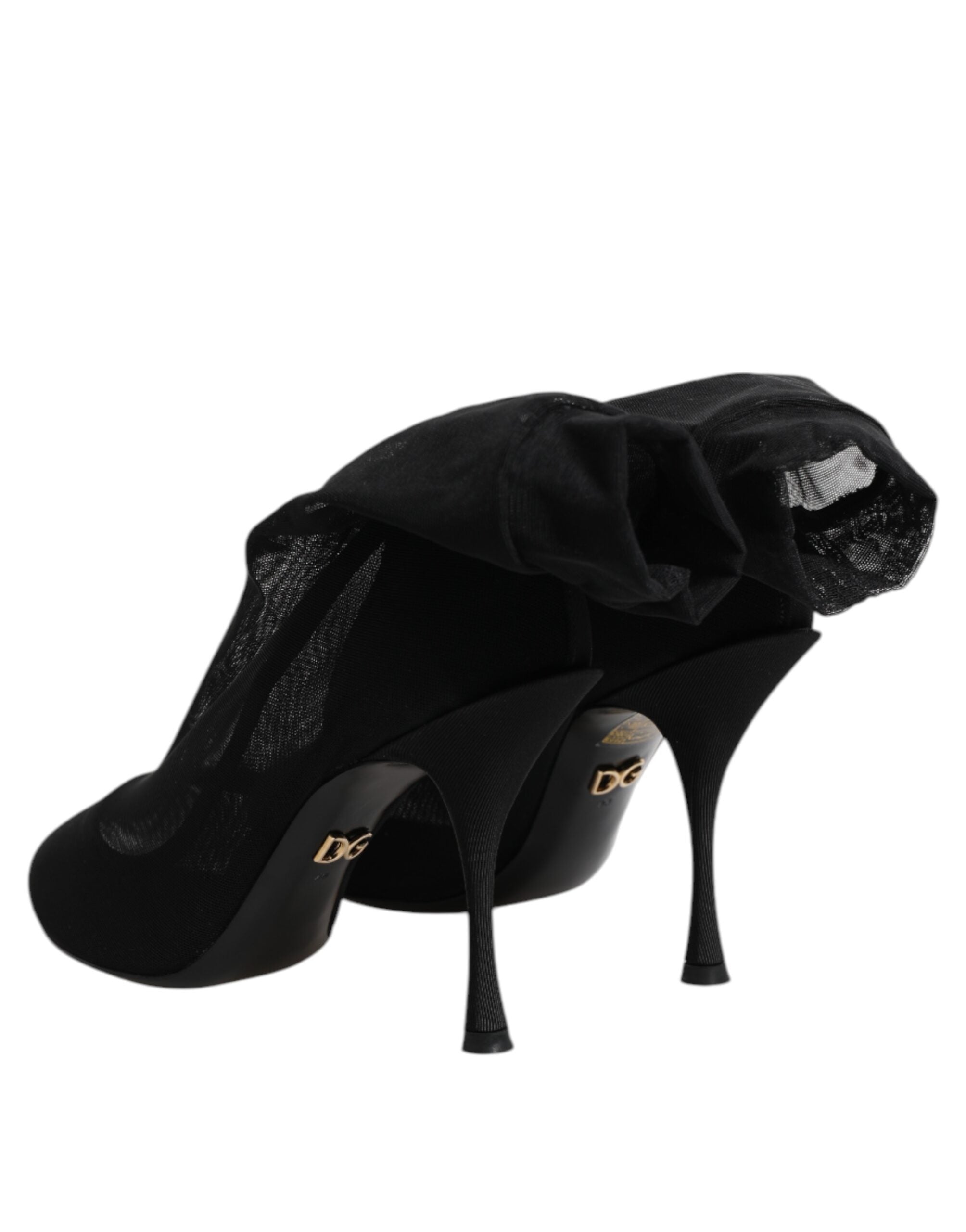 Dolce & Gabbana Black Silk Stretch Mesh Sock Boots Shoes Dolce & Gabbana