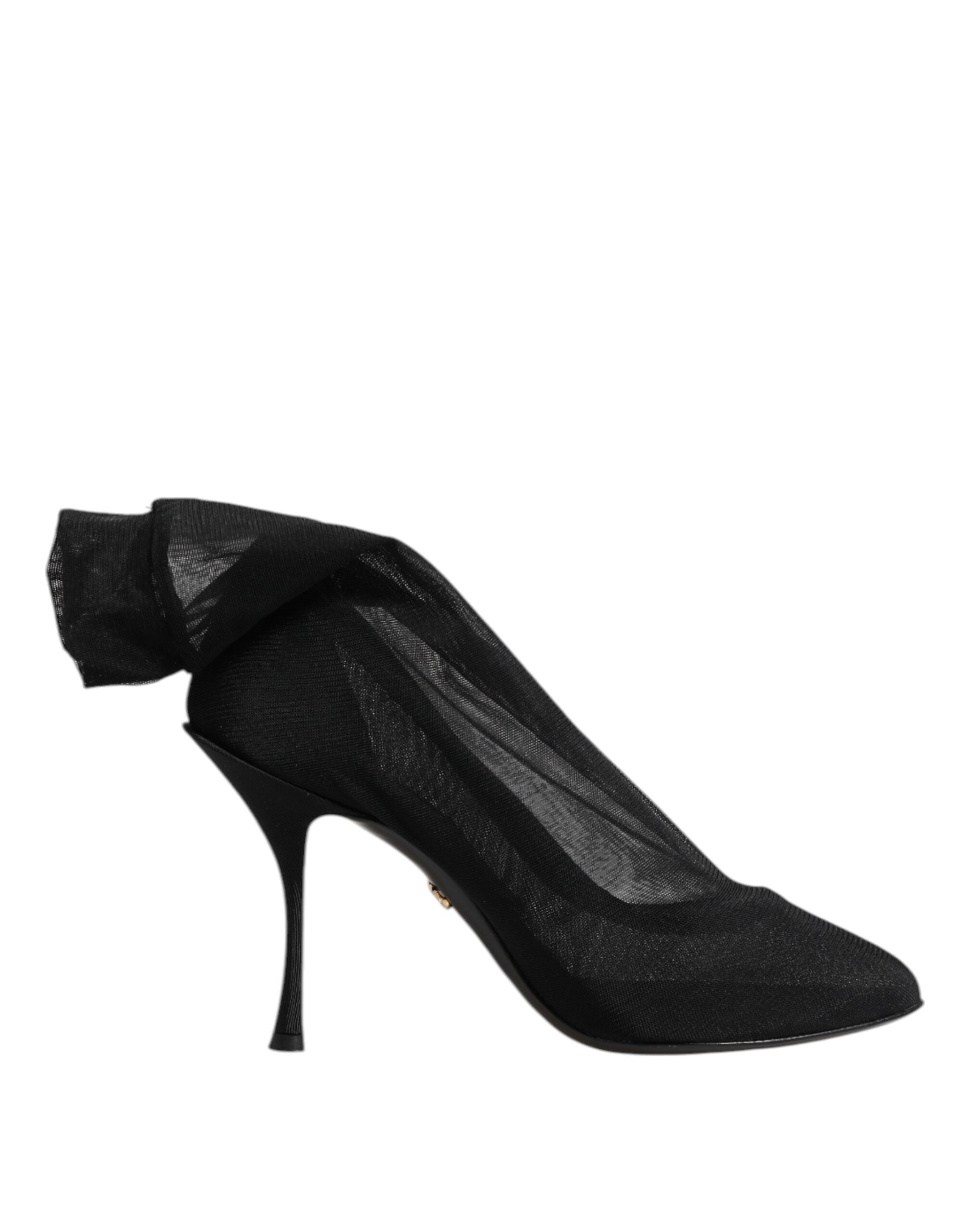 Dolce & Gabbana Black Silk Stretch Mesh Sock Boots Shoes Dolce & Gabbana