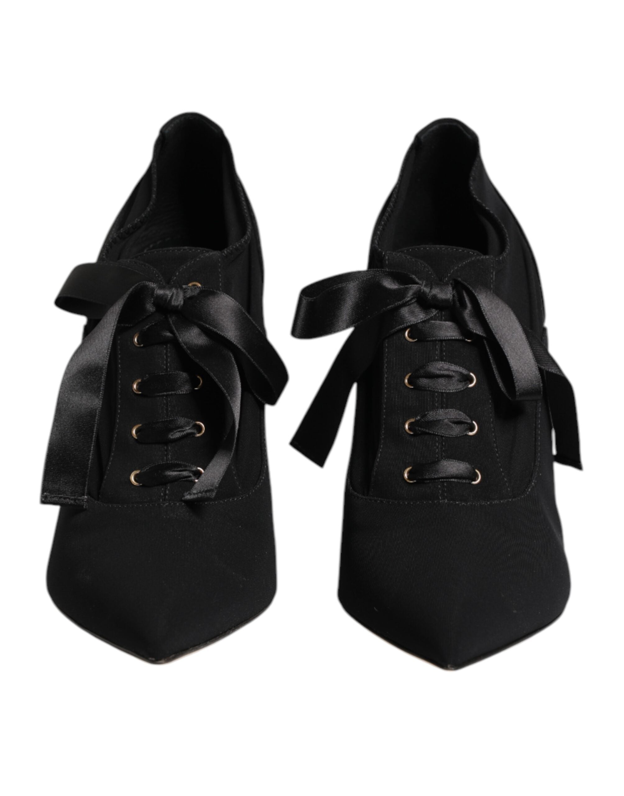 Dolce & Gabbana Black Lace Up Stiletto Heels Pumps Shoes Dolce & Gabbana