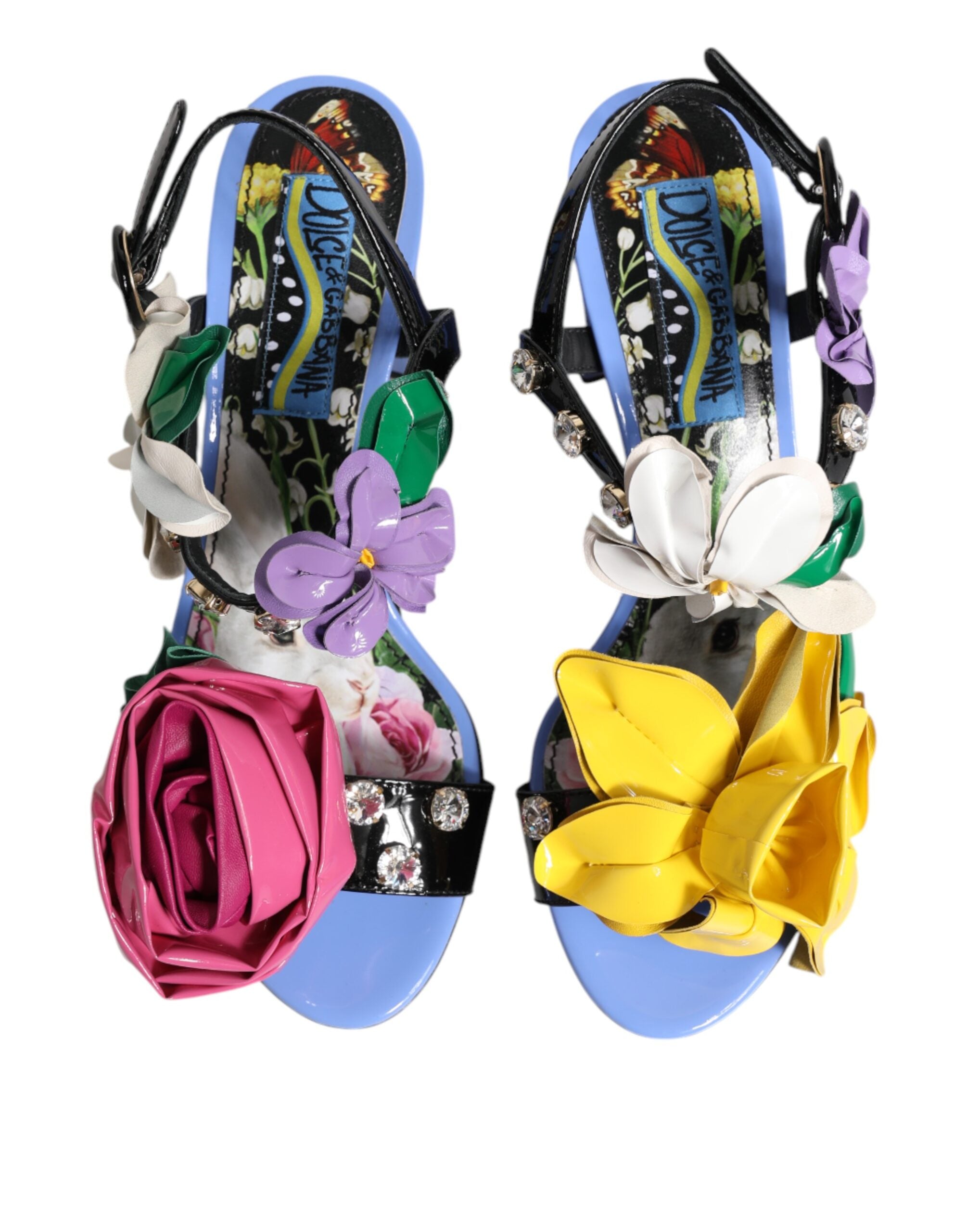 Dolce & Gabbana Multicolor Floral Crystal KEIRA Sandals Shoes Dolce & Gabbana