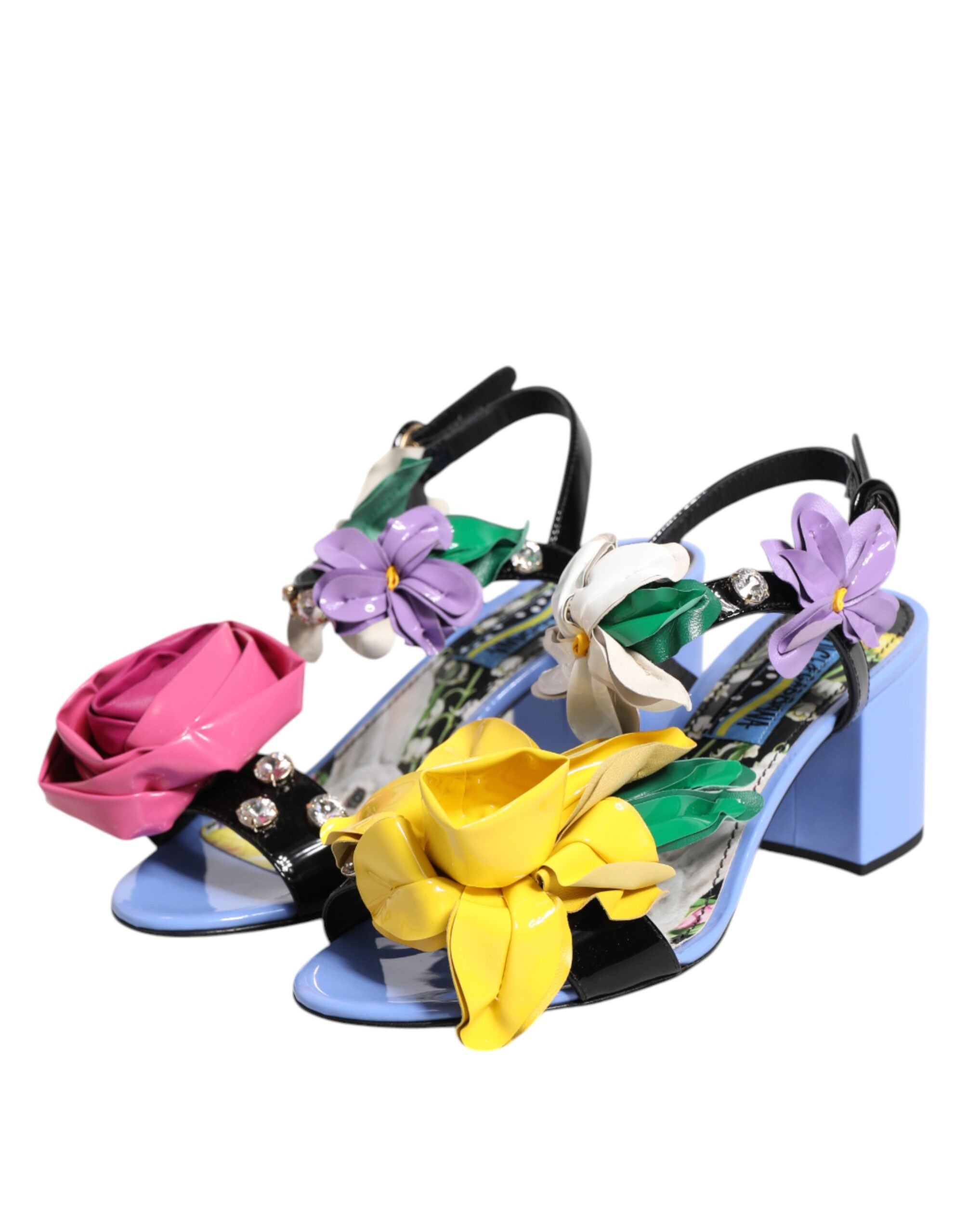 Dolce & Gabbana Multicolor Floral Crystal KEIRA Sandals Shoes Dolce & Gabbana