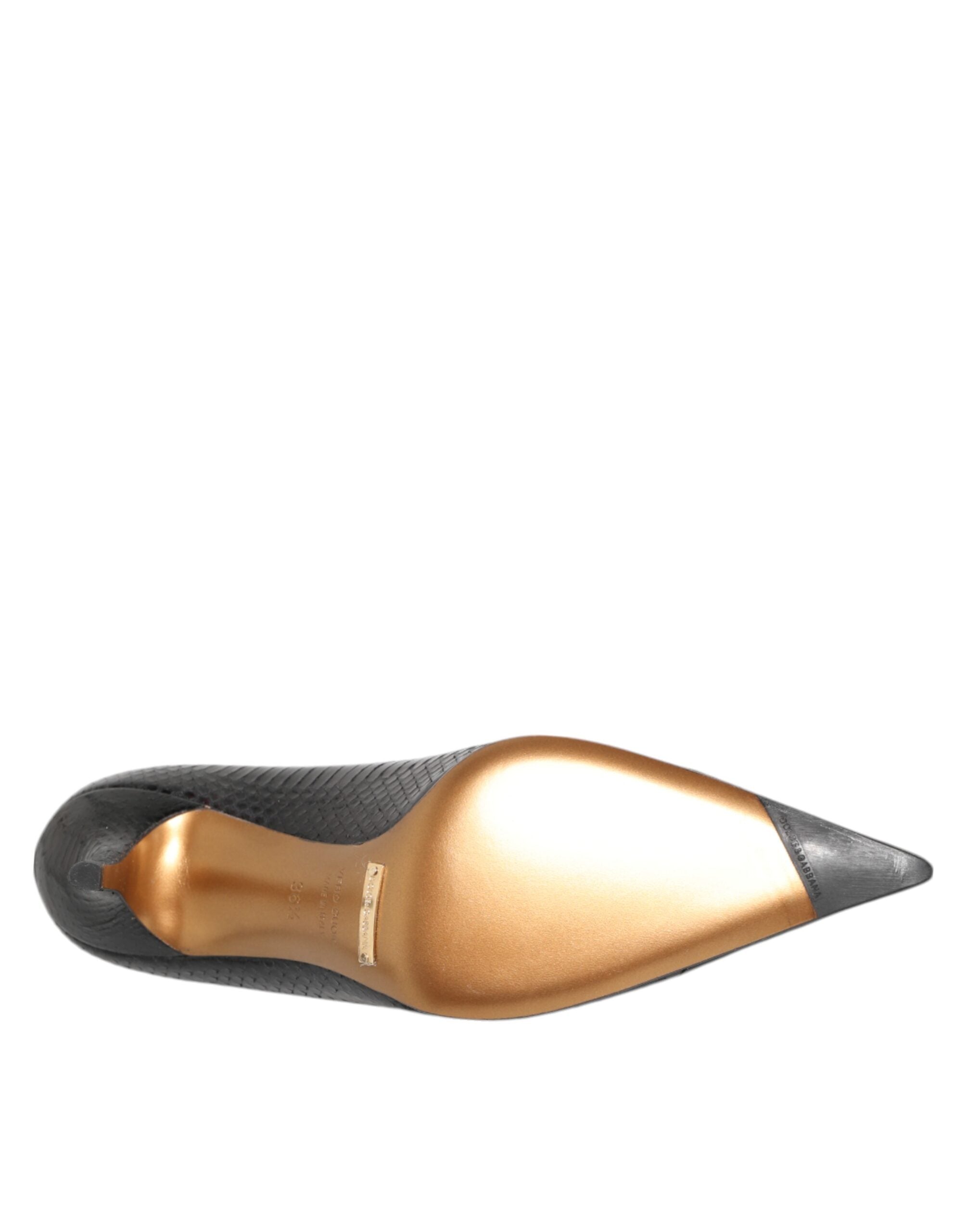 Dolce & Gabbana Black Exotic Leather Stiletto Pumps Shoes Dolce & Gabbana