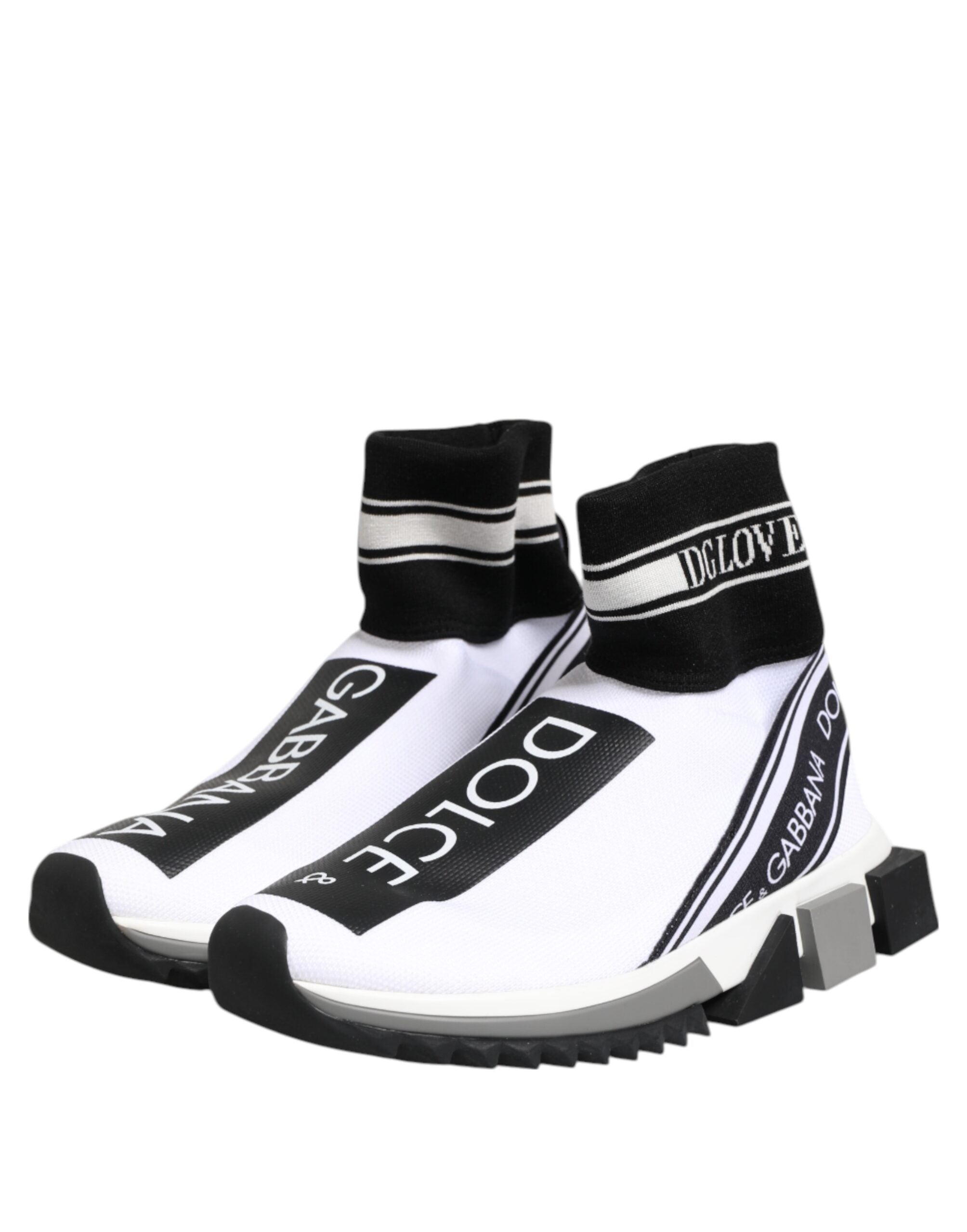 Dolce & Gabbana White Black Sorrento Socks Sneakers Shoes Dolce & Gabbana