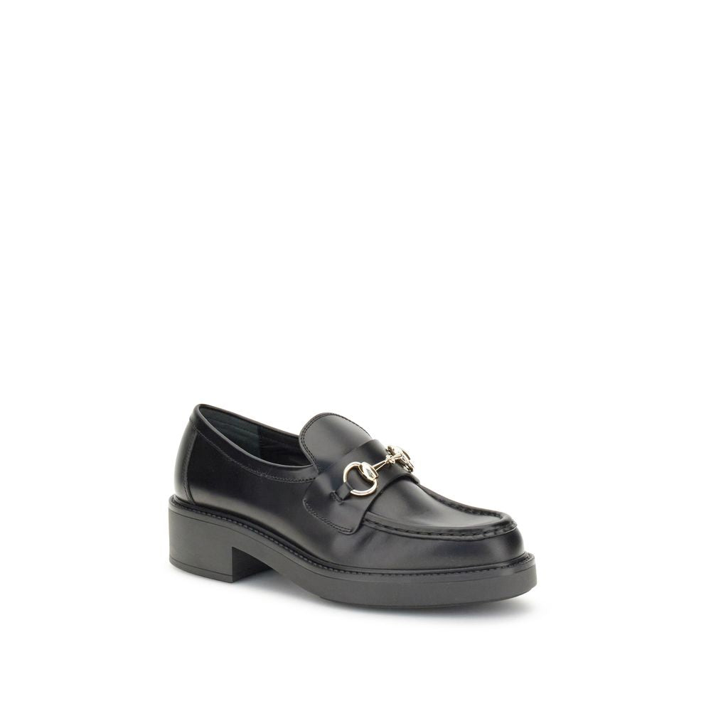 Gucci Black Calf Leather Bos Taurus Slip-On Loafers Gucci