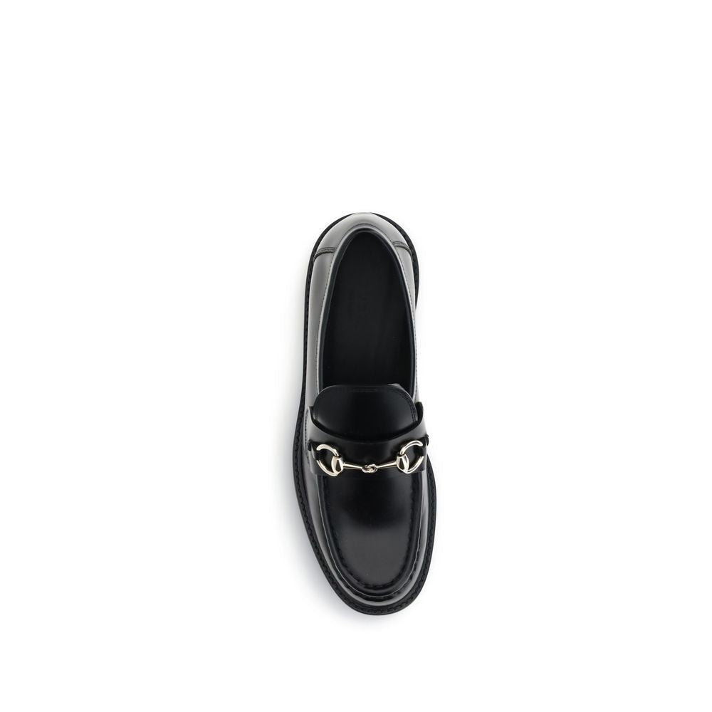 Gucci Black Calf Leather Bos Taurus Slip-On Loafers Gucci
