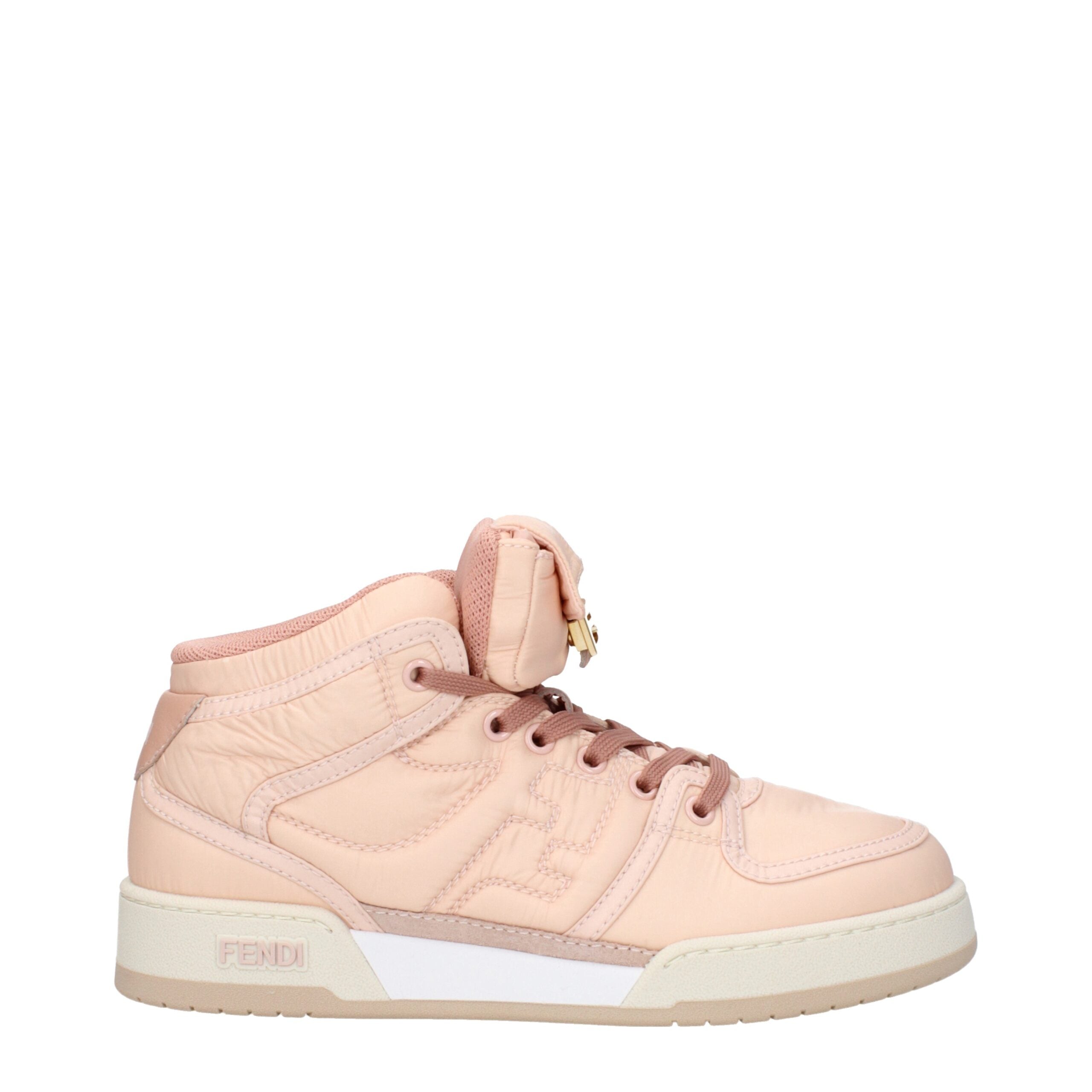 Fendi Pink Nylon High Top Sneakers Fendi