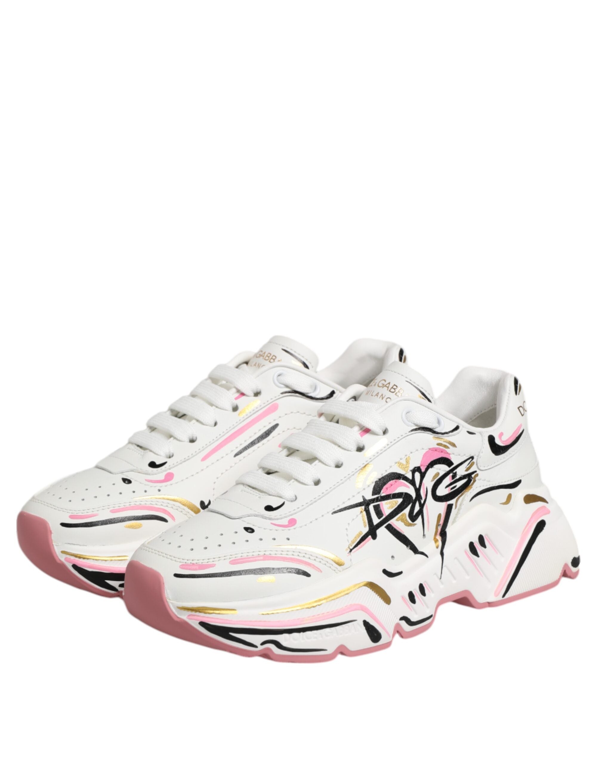 Dolce & Gabbana Multicolor Hand Painted DAYMASTER Sneaker Shoes Dolce & Gabbana