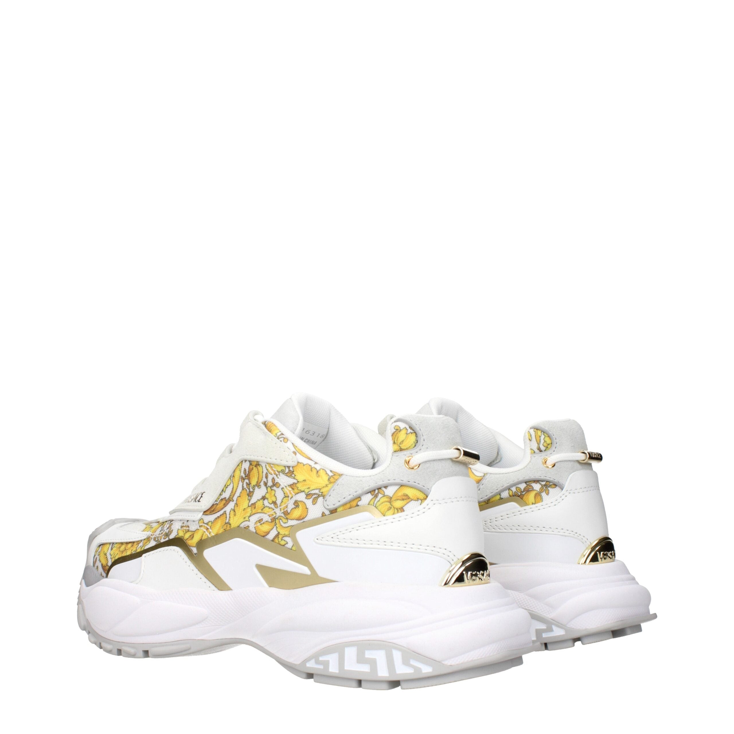 Versace Gold Fabric Low Top Sneakers Versace
