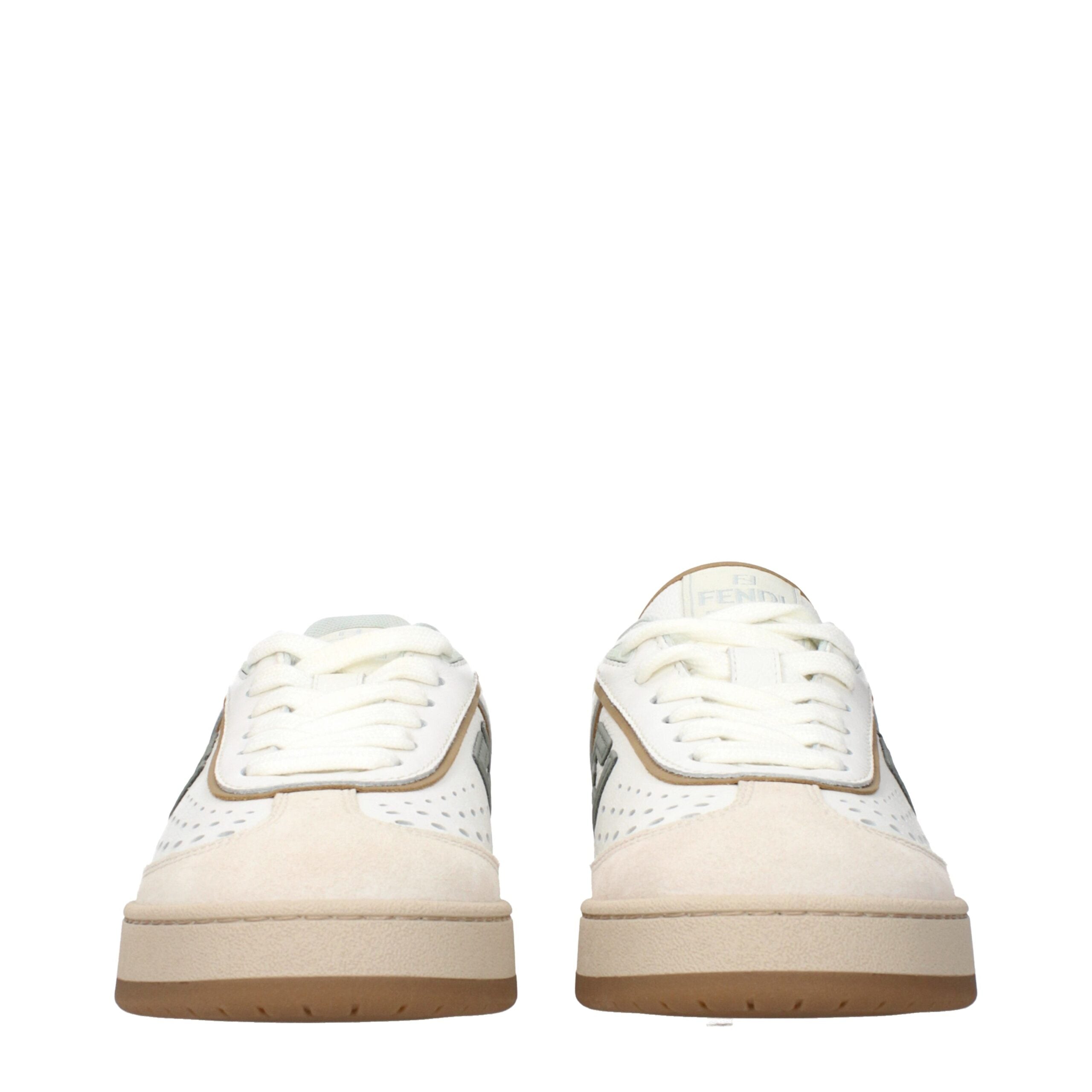 Fendi White Leather Low Top Sneakers Fendi