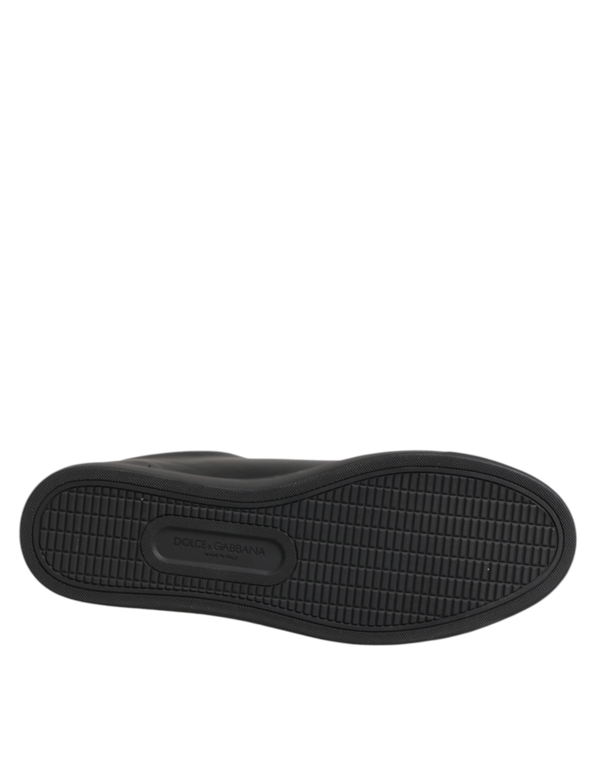 Dolce & Gabbana Black Leather Crystal Heart Low Top Sneakers  Shoes Dolce & Gabbana