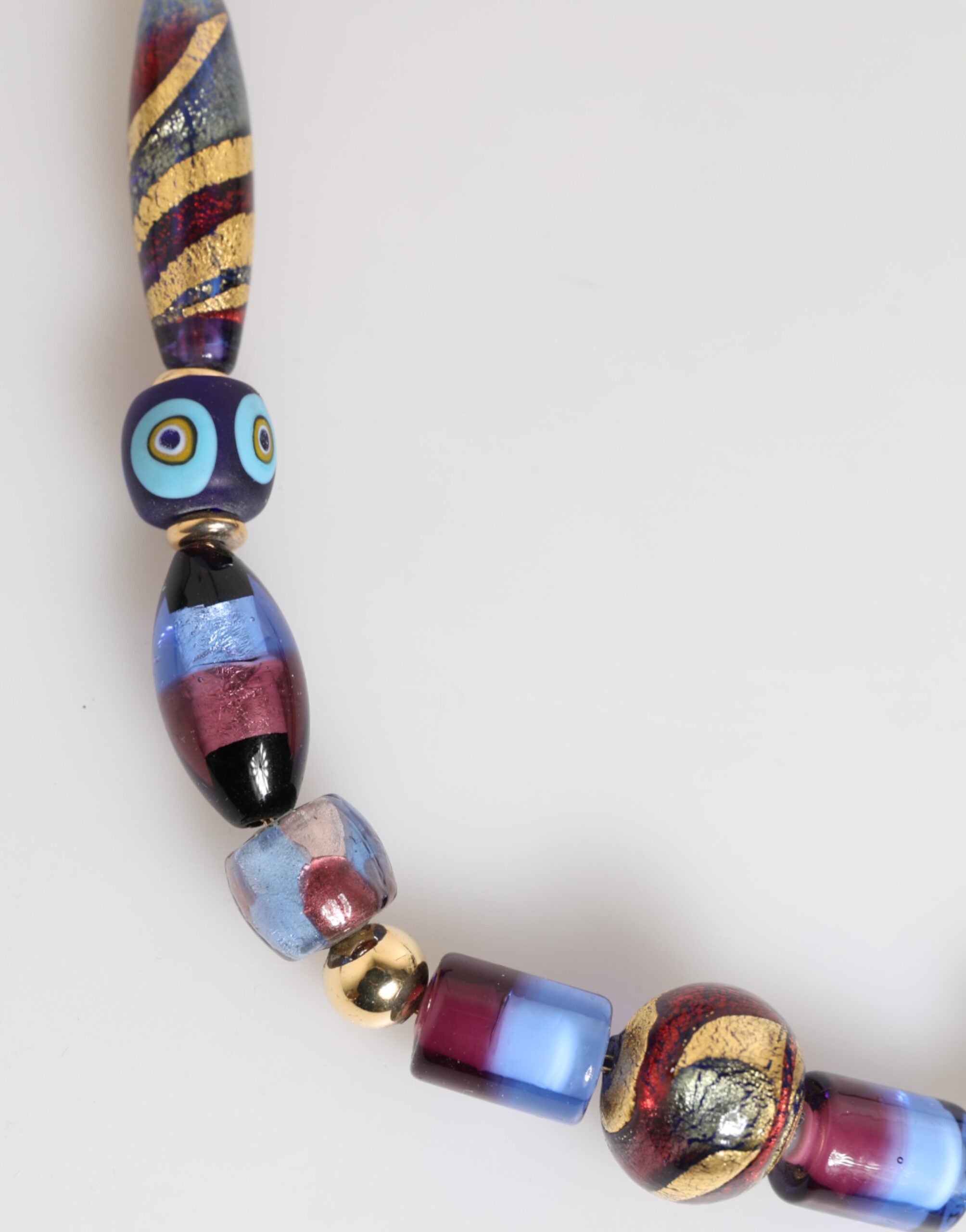 Dolce & Gabbana Multicolor Murano Glass Beads Gold Brass Chain Jewelry Necklace Dolce & Gabbana