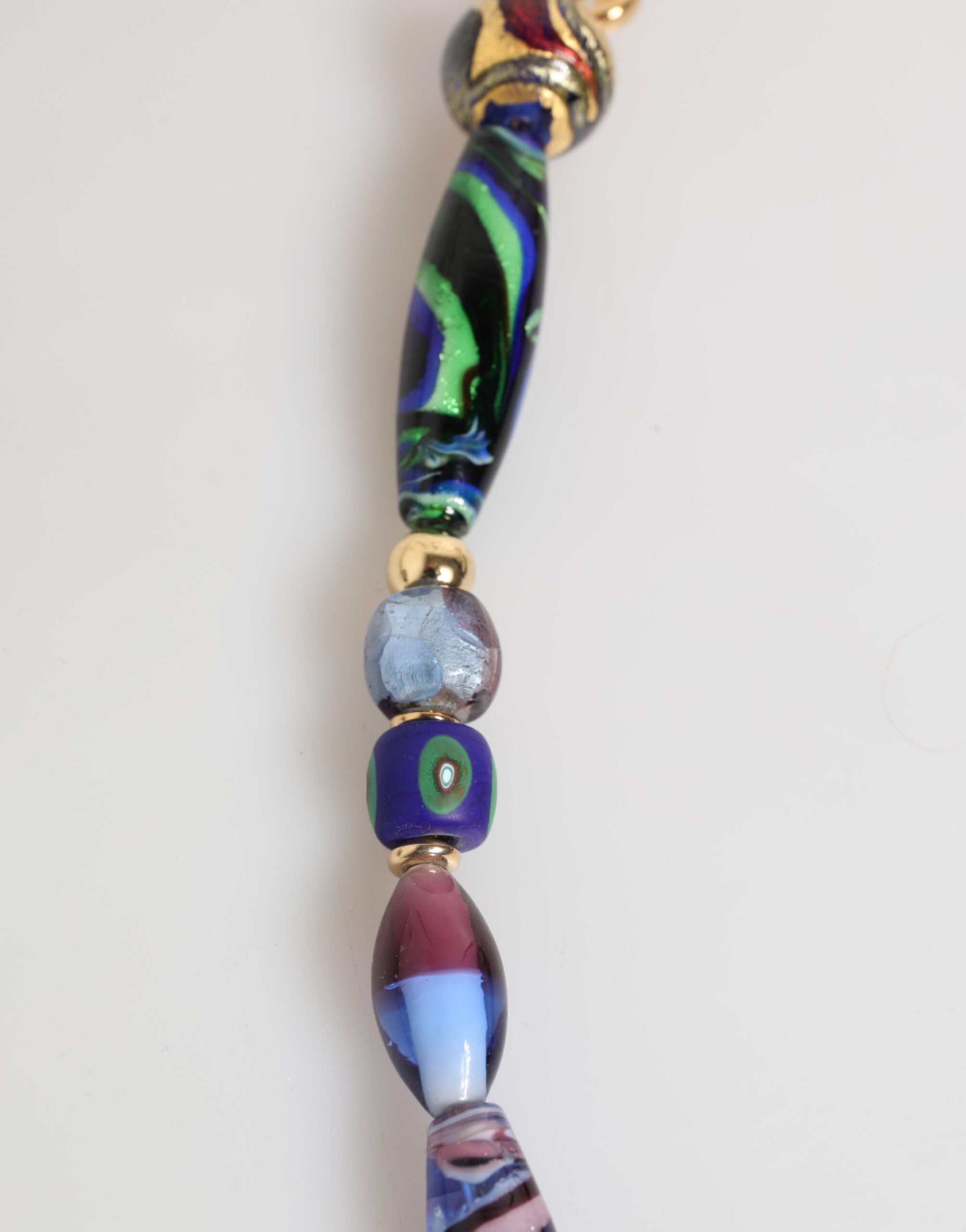 Dolce & Gabbana Multicolor Murano Glass Beads Gold Brass Chain Jewelry Necklace Dolce & Gabbana