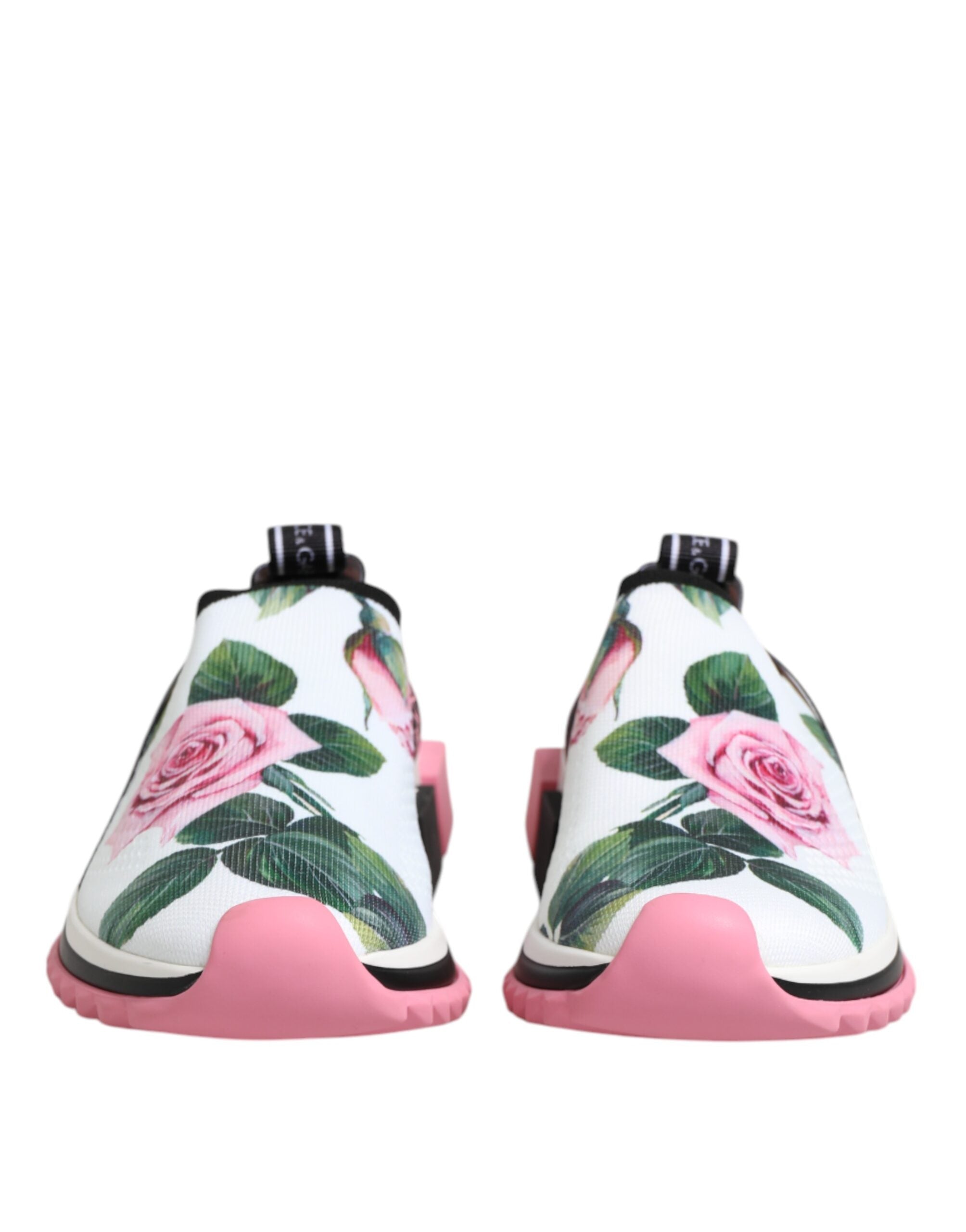 Dolce & Gabbana White Rose Print Sorrento Sneakers Shoes Dolce & Gabbana