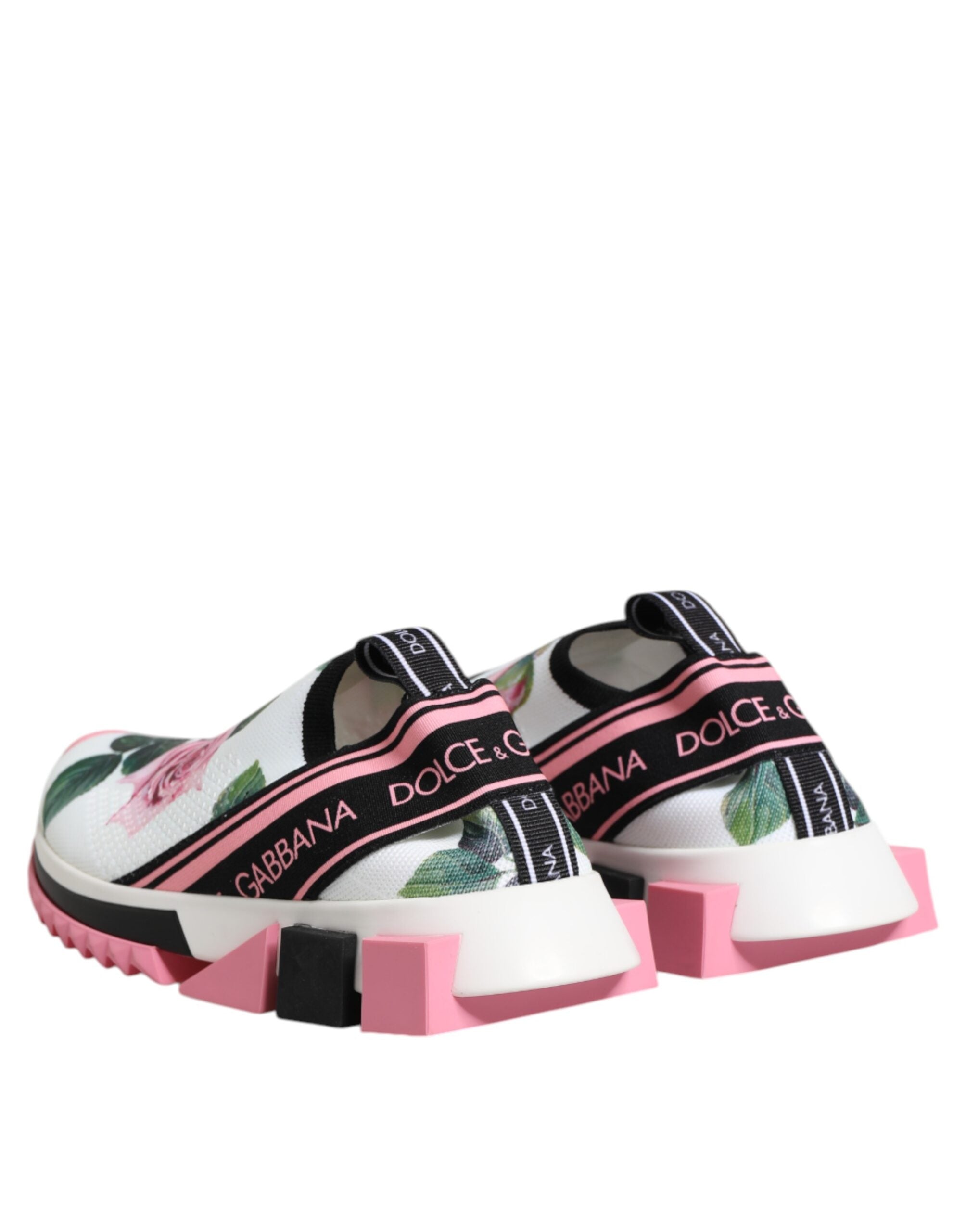 Dolce & Gabbana White Rose Print Sorrento Sneakers Shoes Dolce & Gabbana