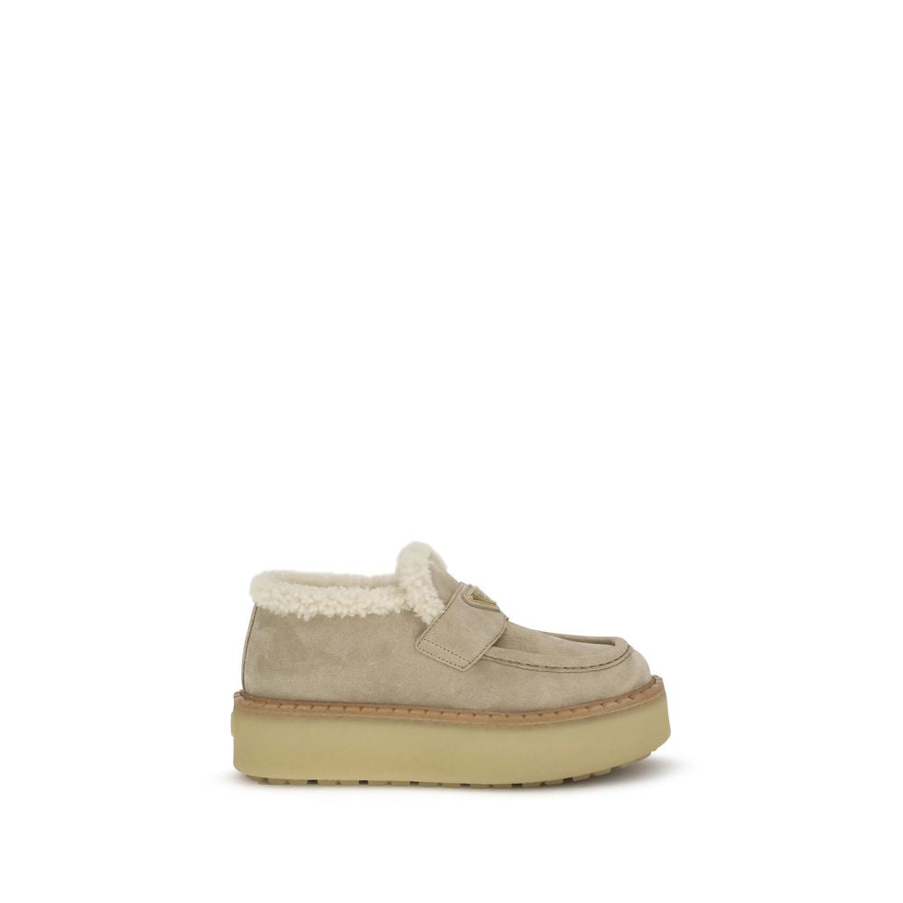 Prada Suede Loafers with shearling Prada