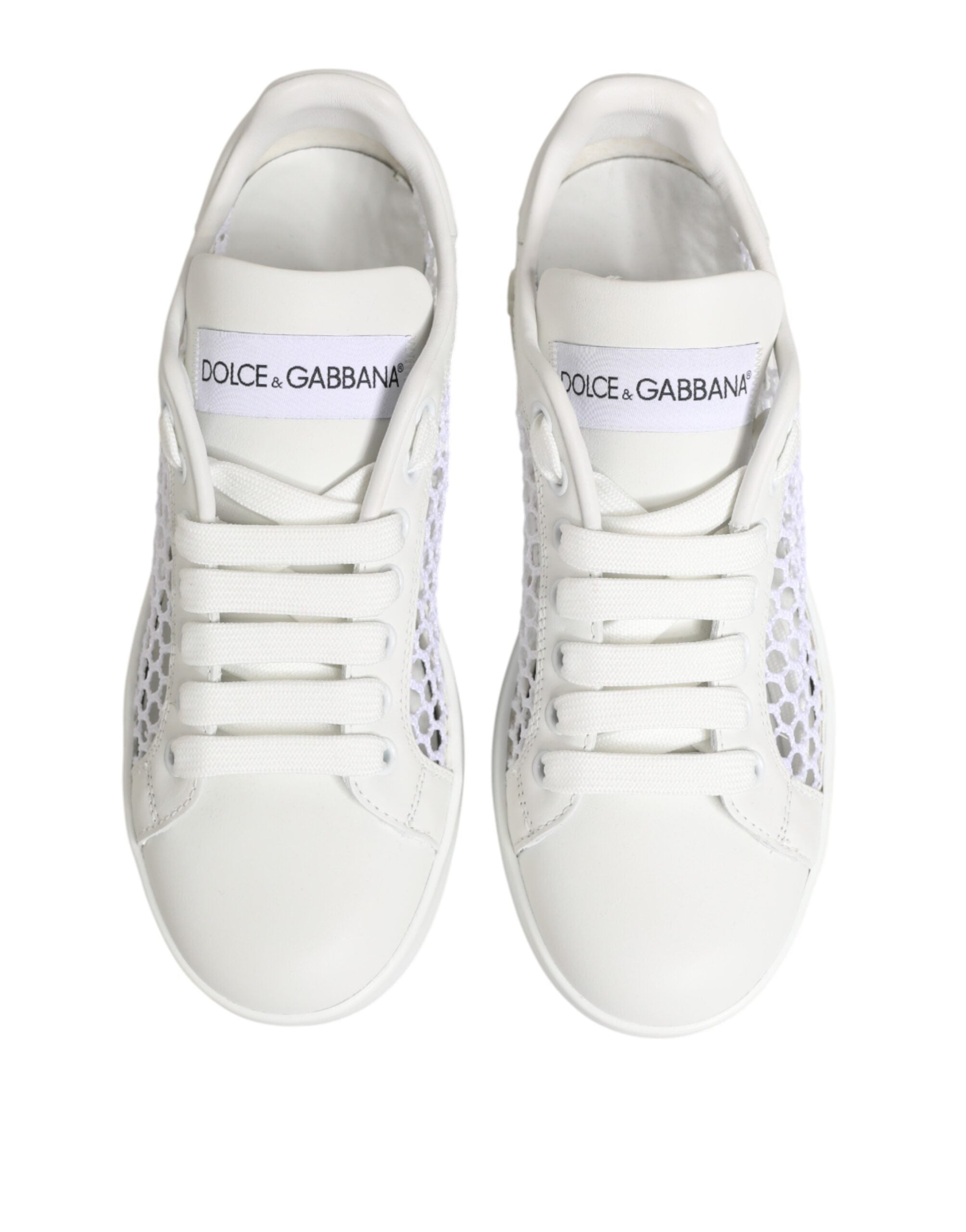 Dolce & Gabbana White Mesh Inserts Low Top Sneakers Shoes Dolce & Gabbana