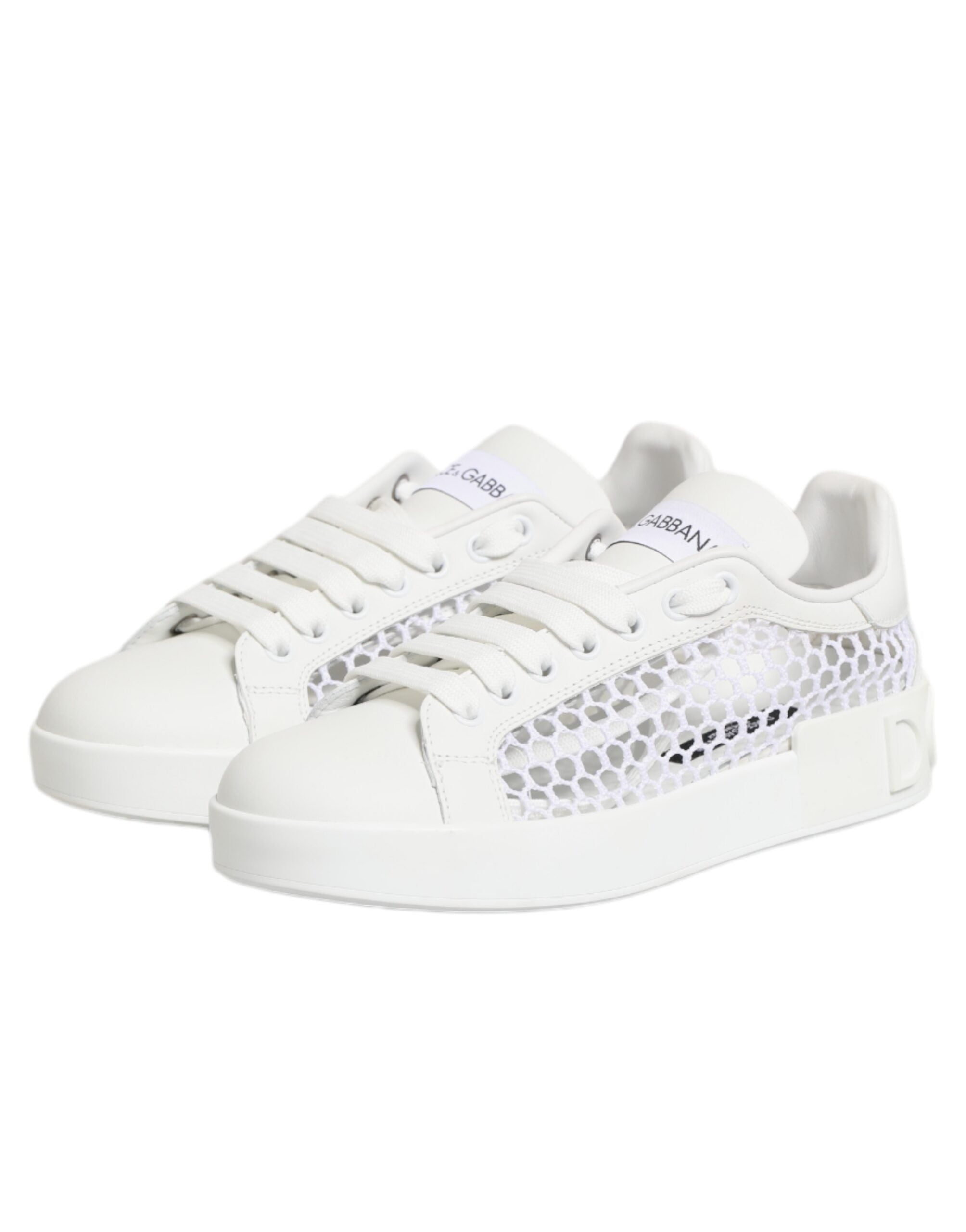 Dolce & Gabbana White Mesh Inserts Low Top Sneakers Shoes Dolce & Gabbana