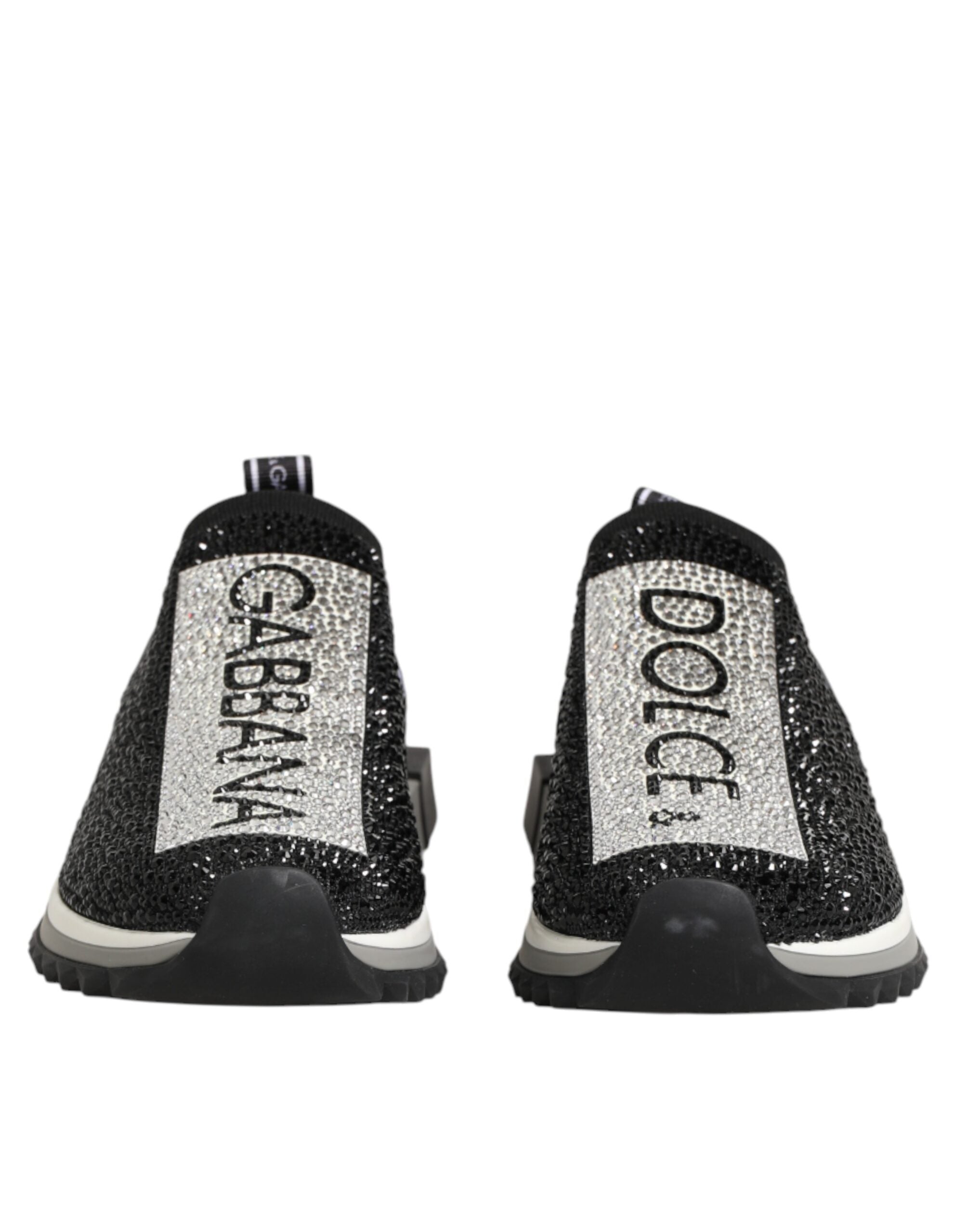 Dolce & Gabbana Black Silver Slip On Sorrento Sneakers Shoes Dolce & Gabbana